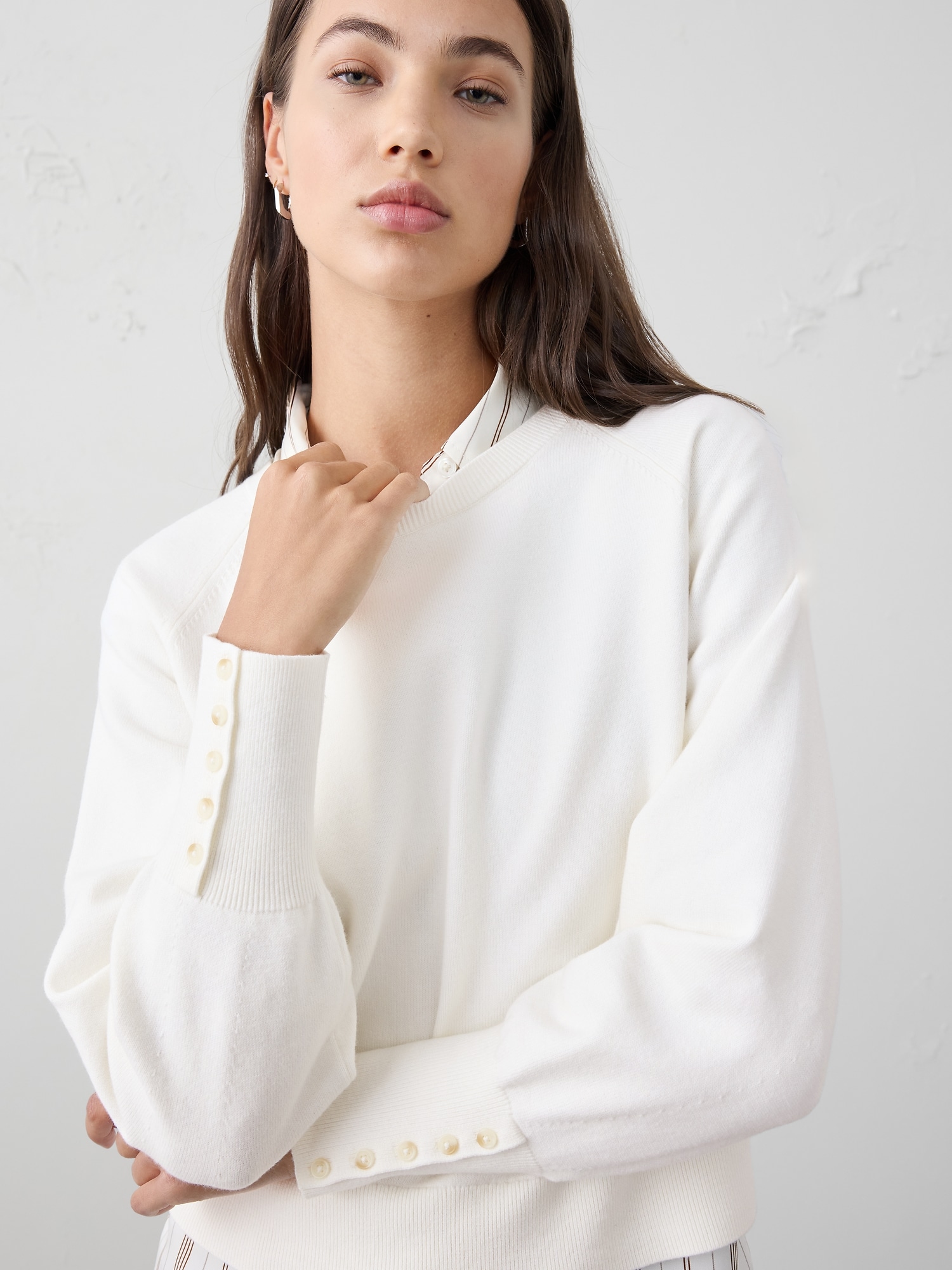 Image number 3 showing, VOLUME-SLEEVE SWEATER