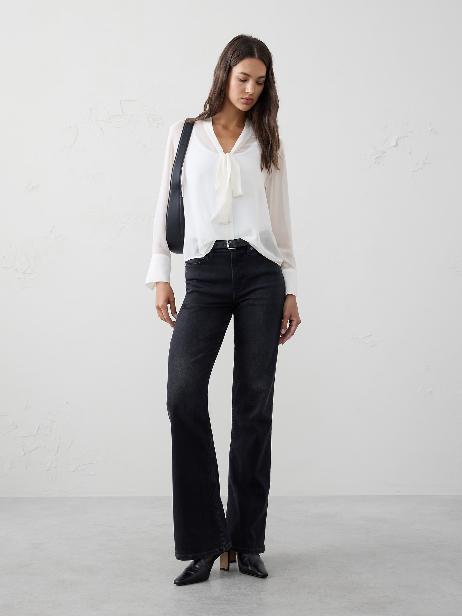 Image number 1 showing, Tie-Neck Blouse