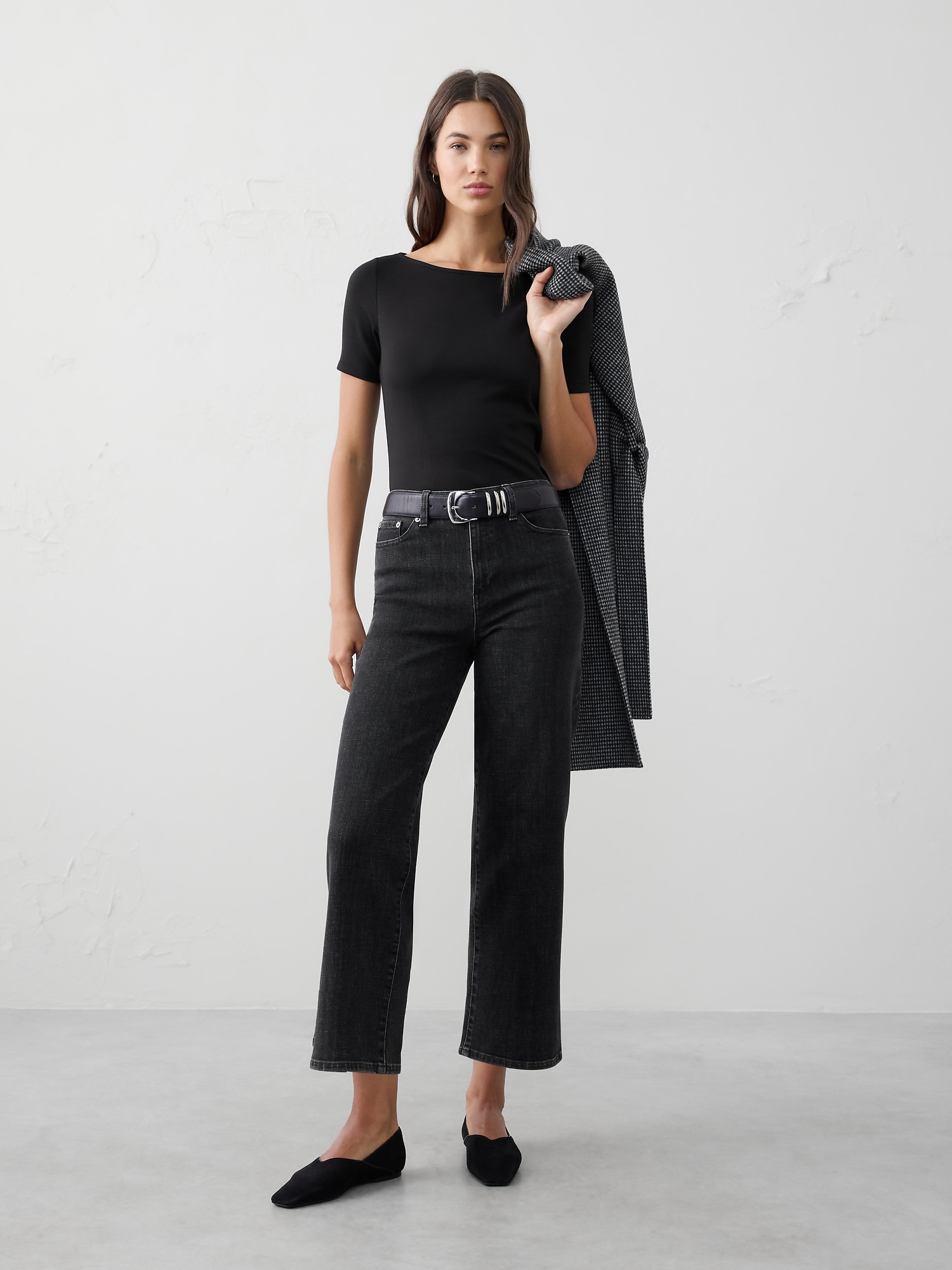 SCUBA SEAMED TOP - Black