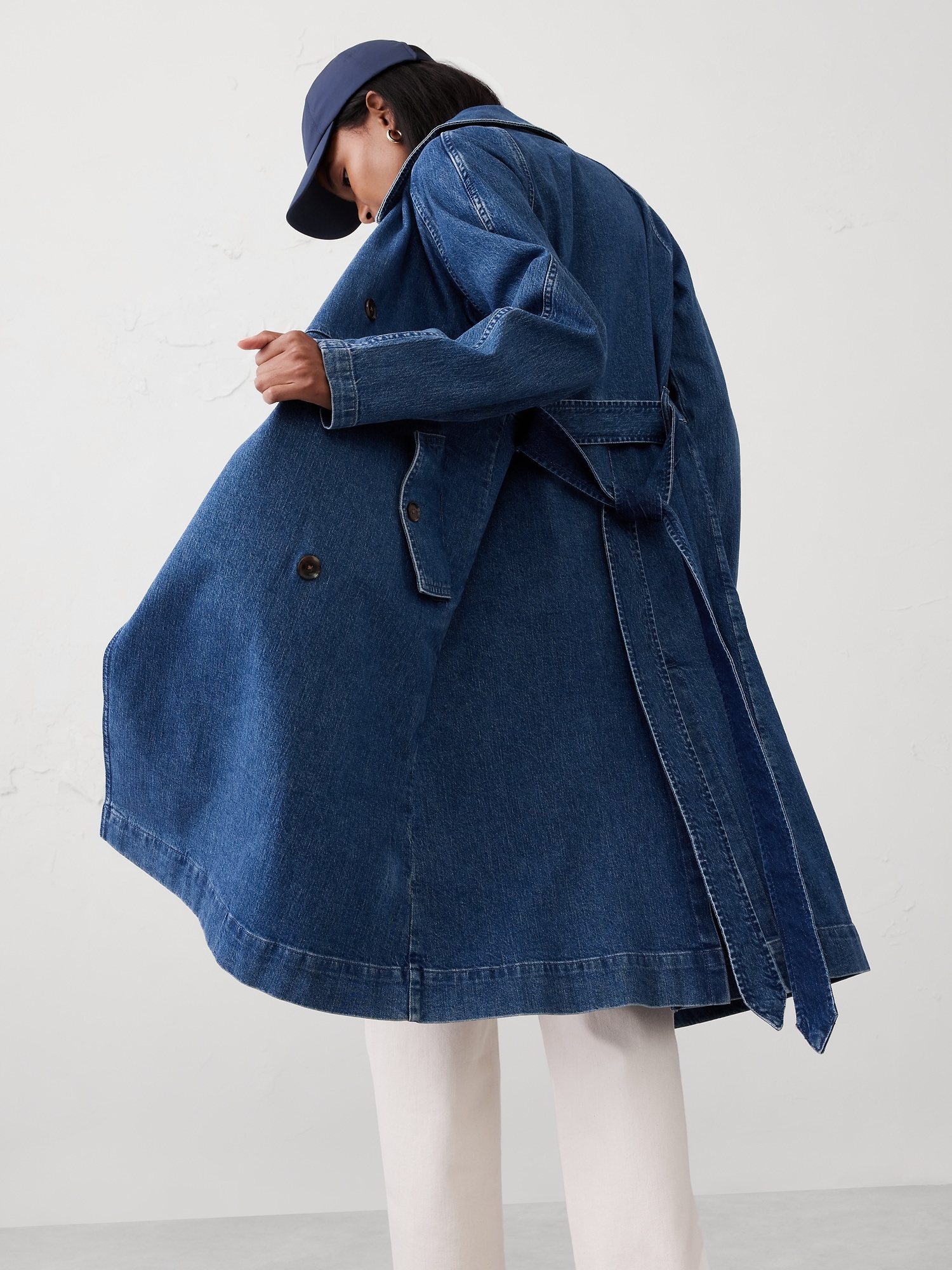 Image number 2 showing, DENIM TRENCH COAT