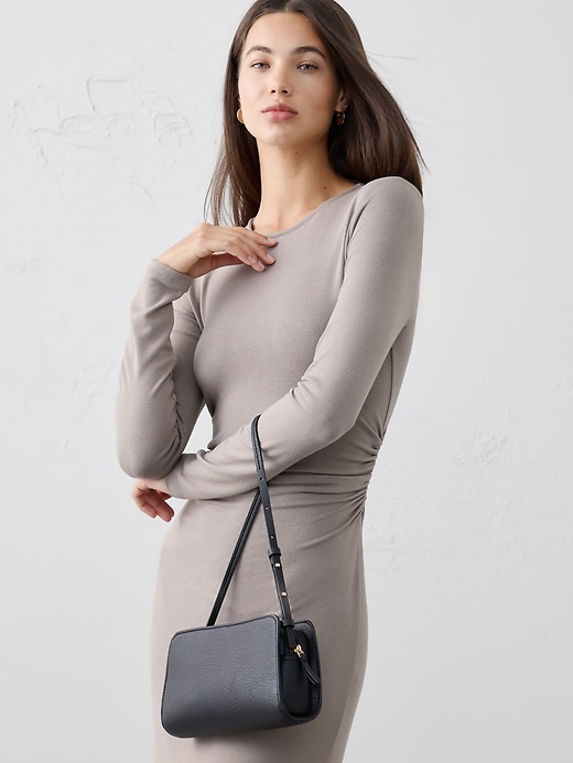 Vegan Leather Baguette Shoulder Bag