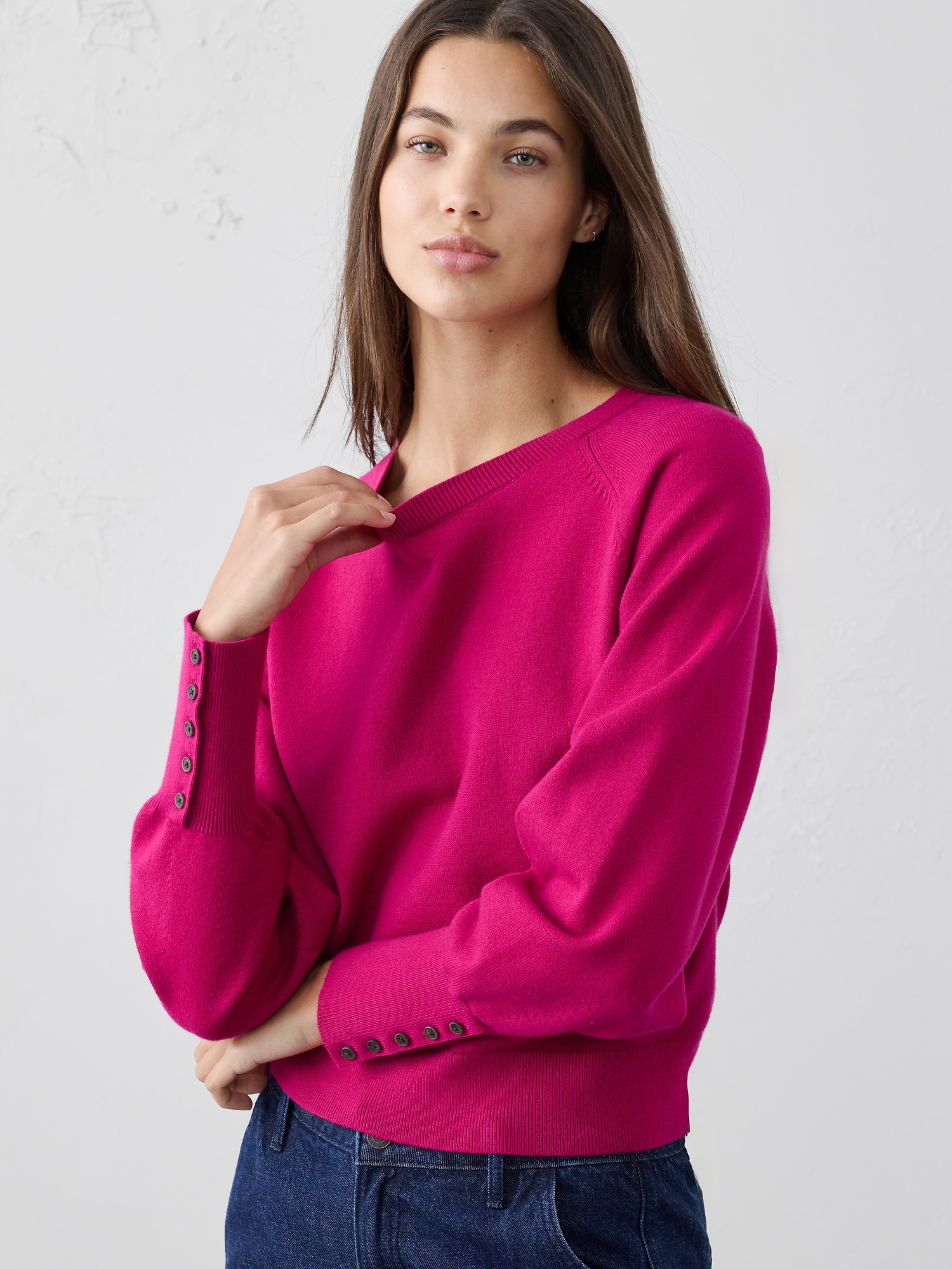 Image number 1 showing, VOLUME-SLEEVE SWEATER