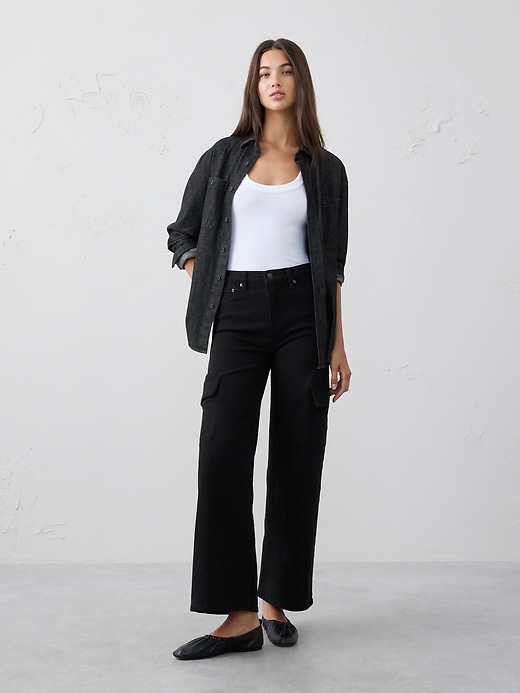 Wide-Leg High-Rise Pull-On Jean