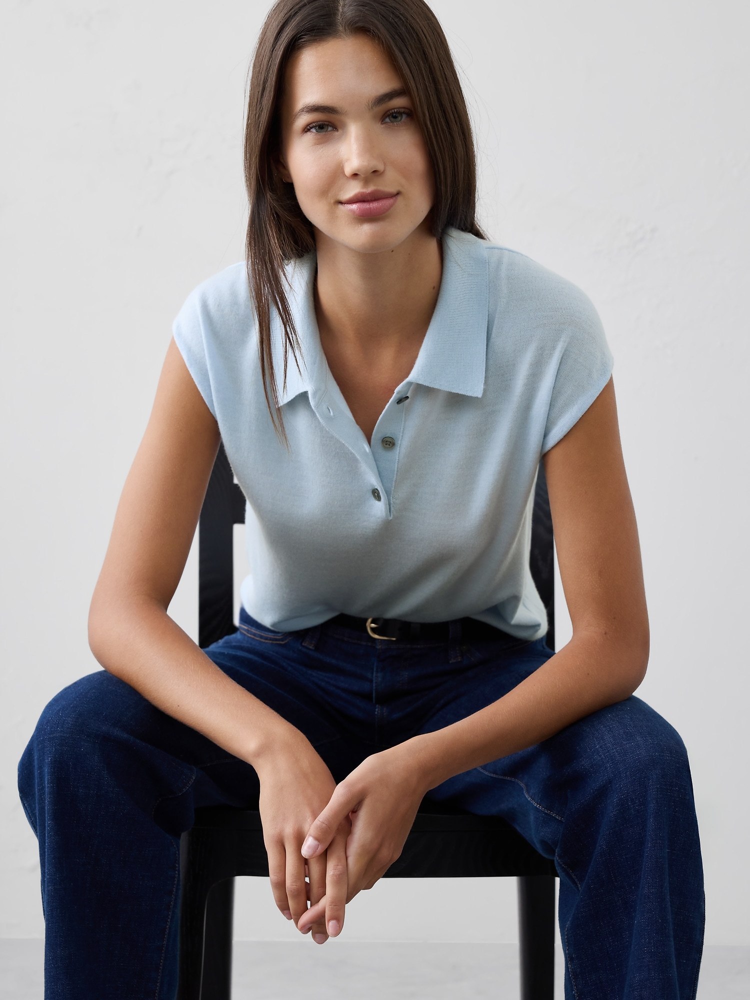 Image number 3 showing, MERINO WOOL SWEATER POLO