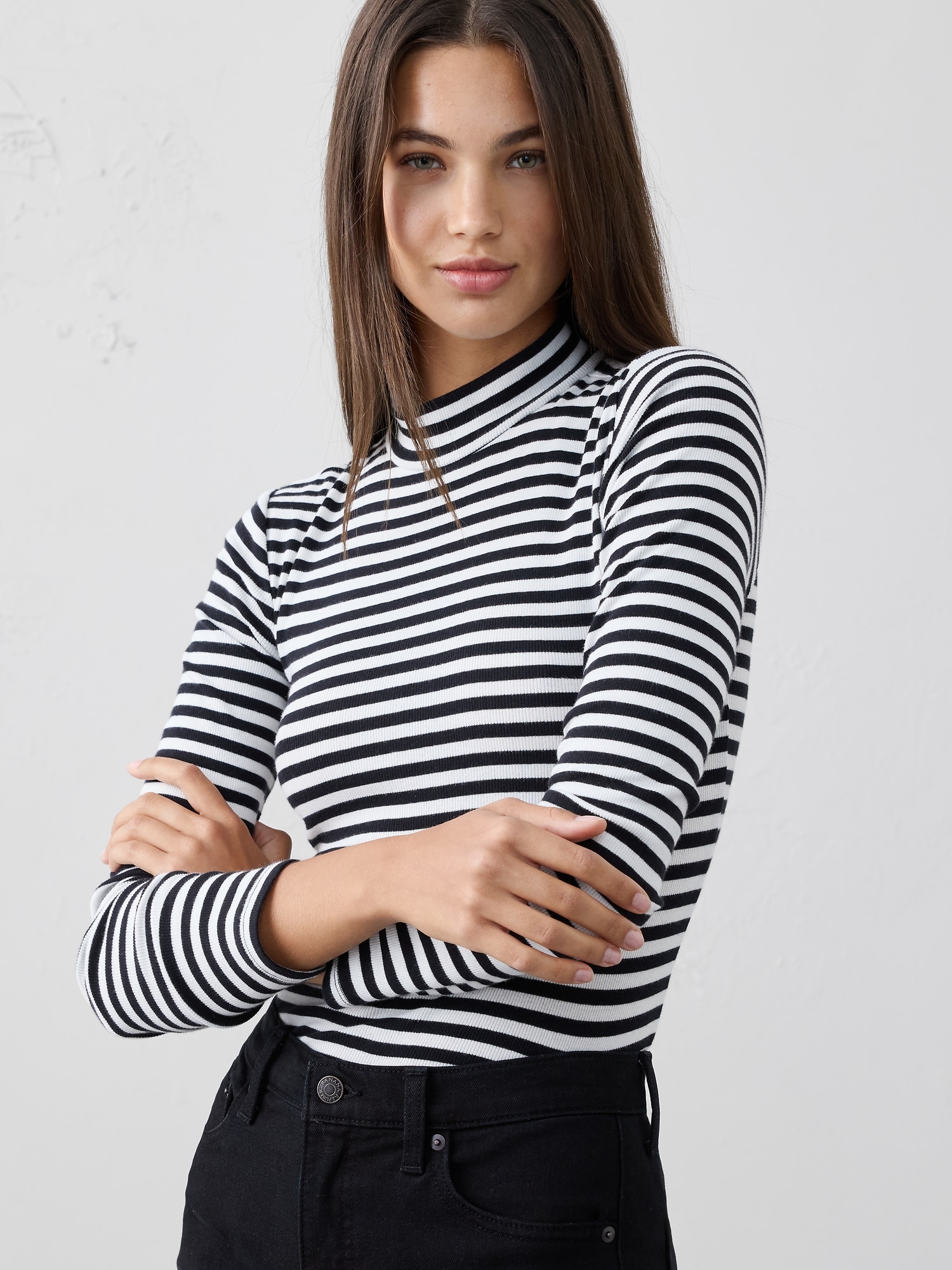 Image number 1 showing, Ribbed Mockneck Top