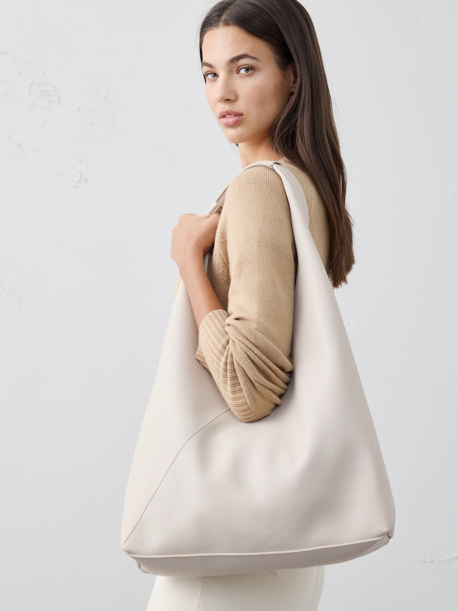 Image number 3 showing, Vegan Leather Slouchy Tote