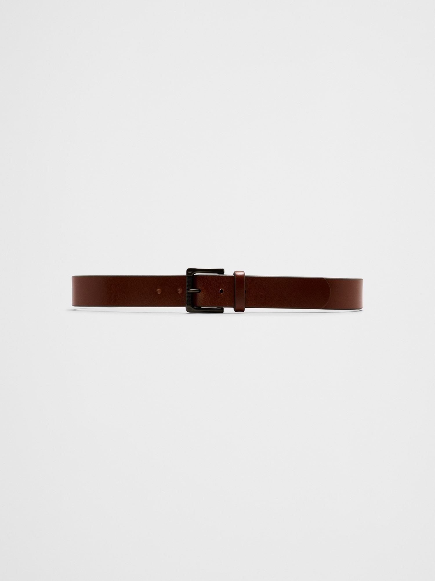Leather Casual Belt - Cognac