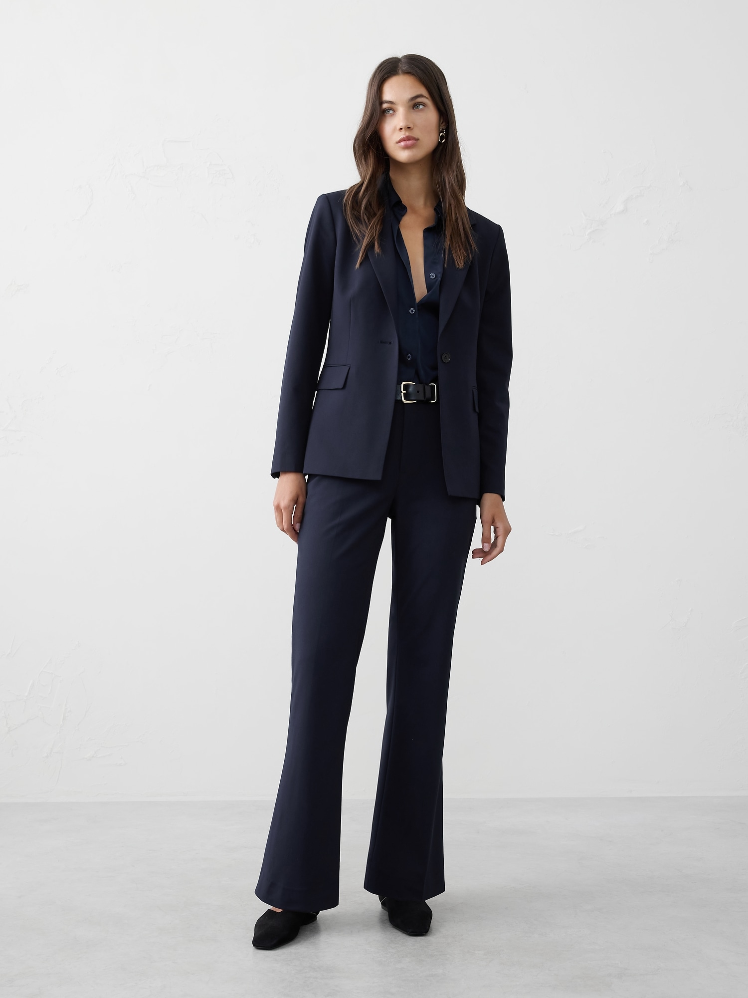 BOOTCUT HIGH-RISE SCULPTED TROUSER - Preppy Navy