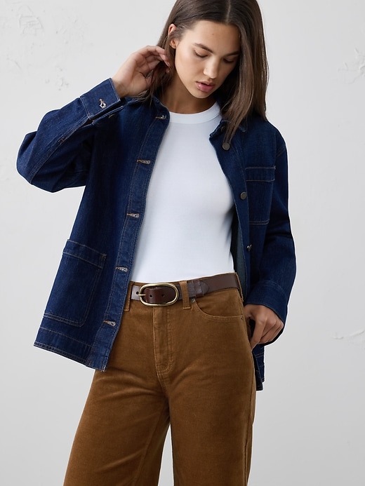 Wide-Leg High-Rise Corduroy Jean