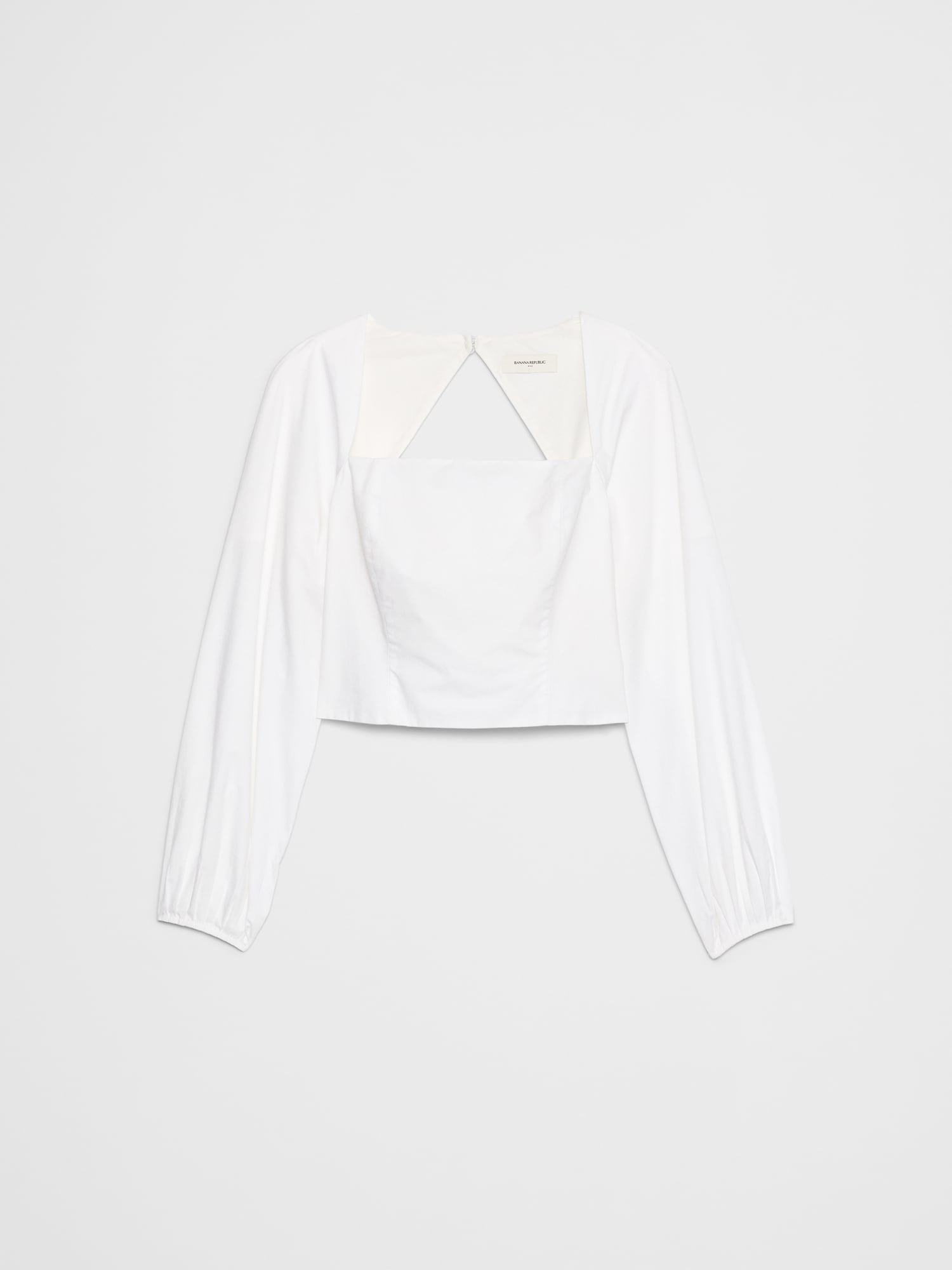 Image number 4 showing, POPLIN SQUARE-NECK TOP