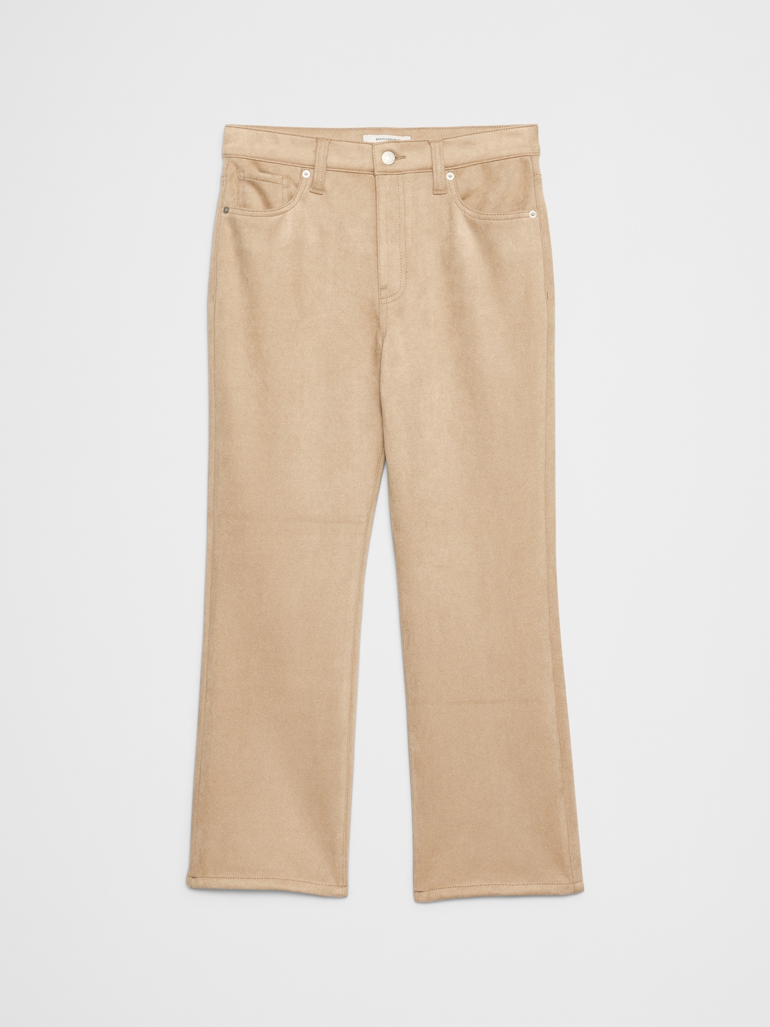 Image number 4 showing, BOOTCUT HIGH-RISE VEGAN SUEDE CROPPED PANT