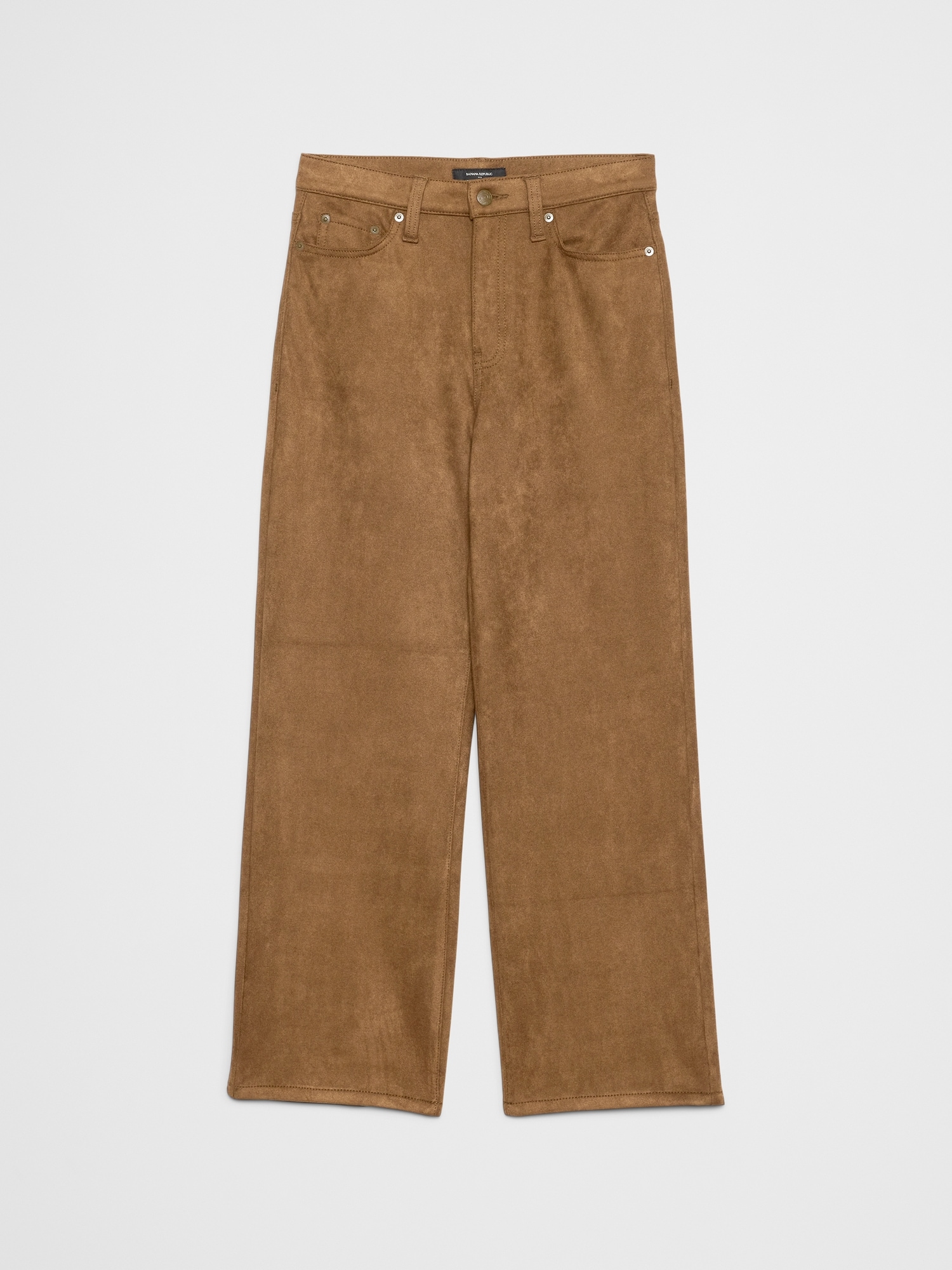 Image number 4 showing, STRAIGHT HIGH-RISE VEGAN SUEDE PANT