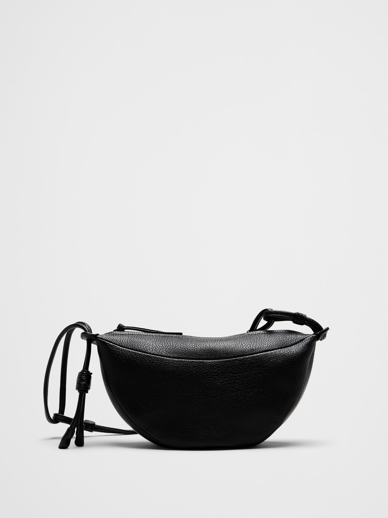 Vegan Leather Sling Crossbody - Black