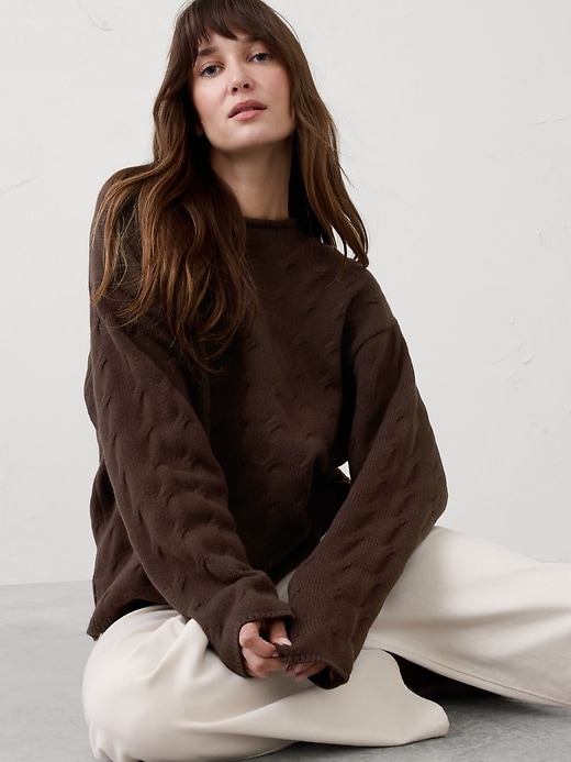 Cable Roll-Neck Sweater | Banana Republic Factory