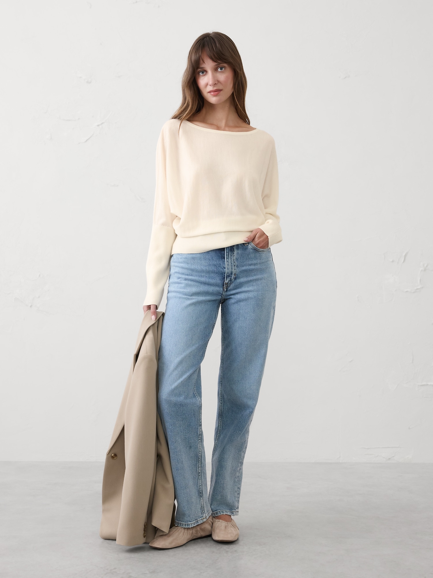 MERINO WOOL BOATNECK SWEATER - Snow Day