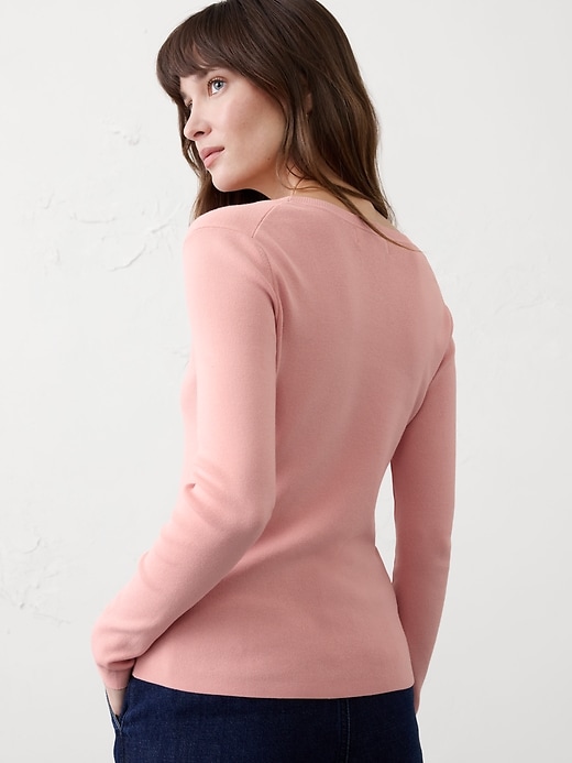 Seamed V-Neck Sweater