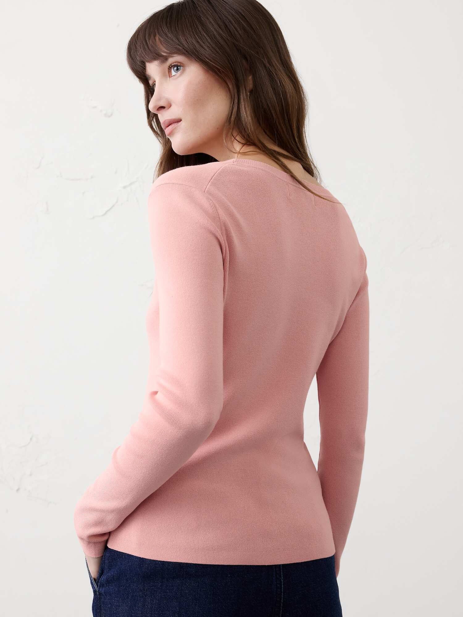 Image number 2 showing, Seamed V-Neck Sweater