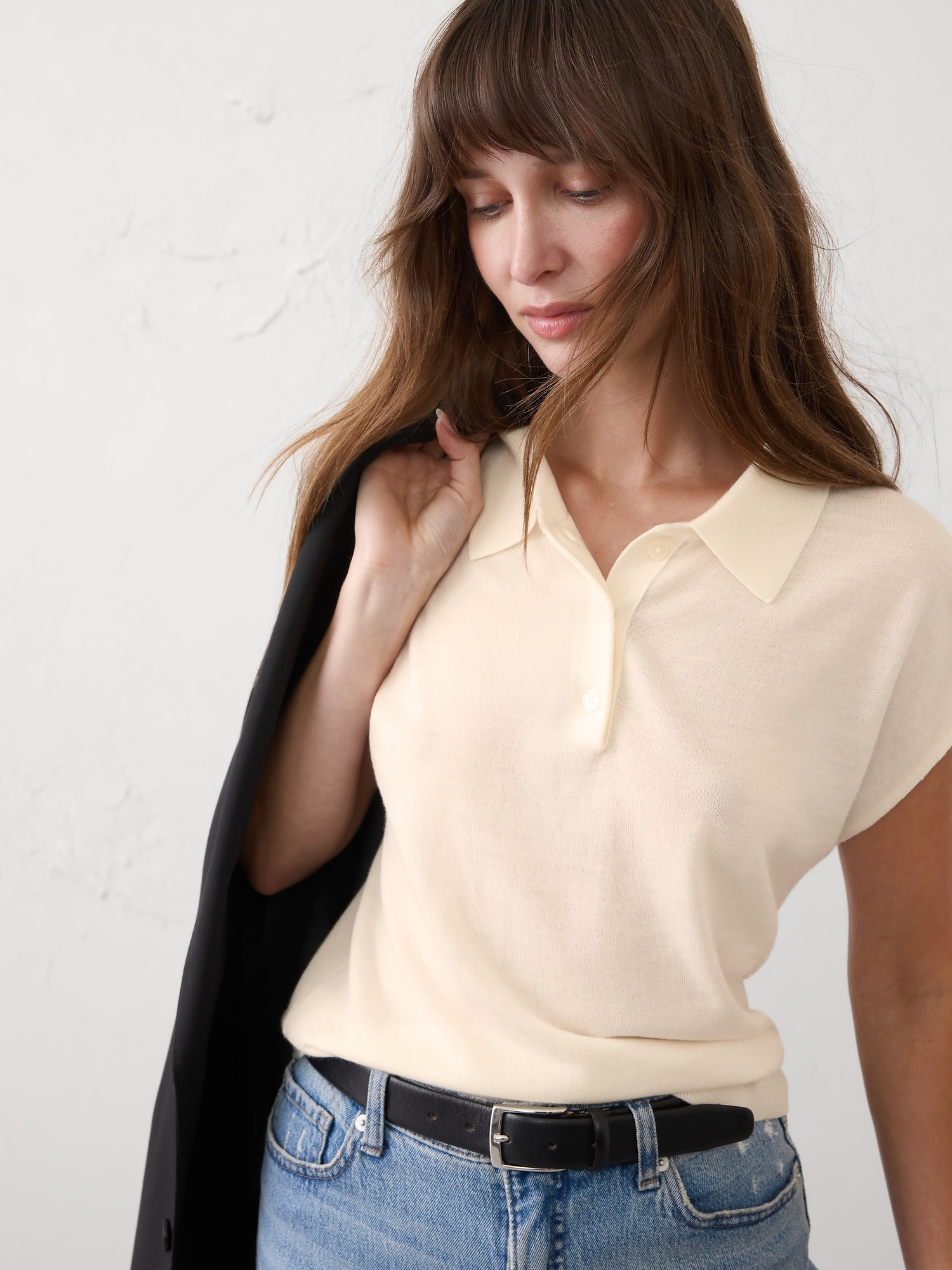 MERINO WOOL SWEATER POLO - Snow Day