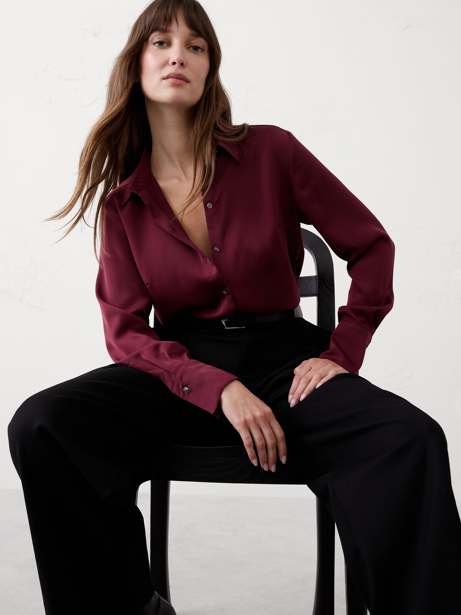 Silky Classic Shirt - Bright Wine