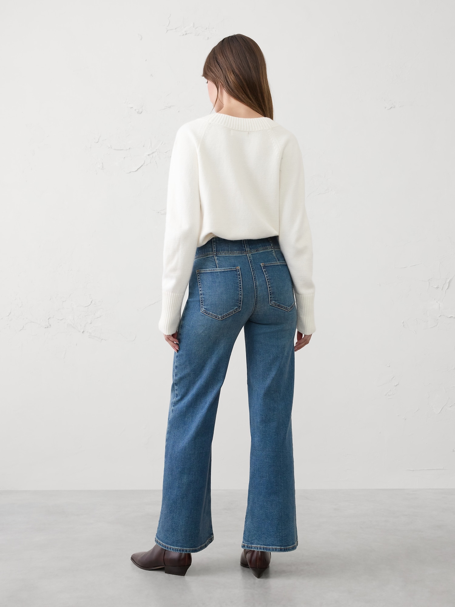 Image number 2 showing, Wide-Leg High-Rise Pull-On Jean