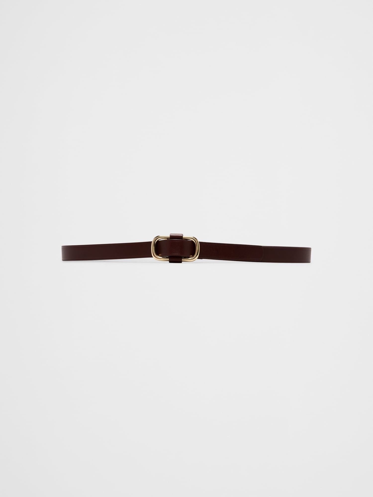 Leather Square Buckle Slider Belt - Bright Wine