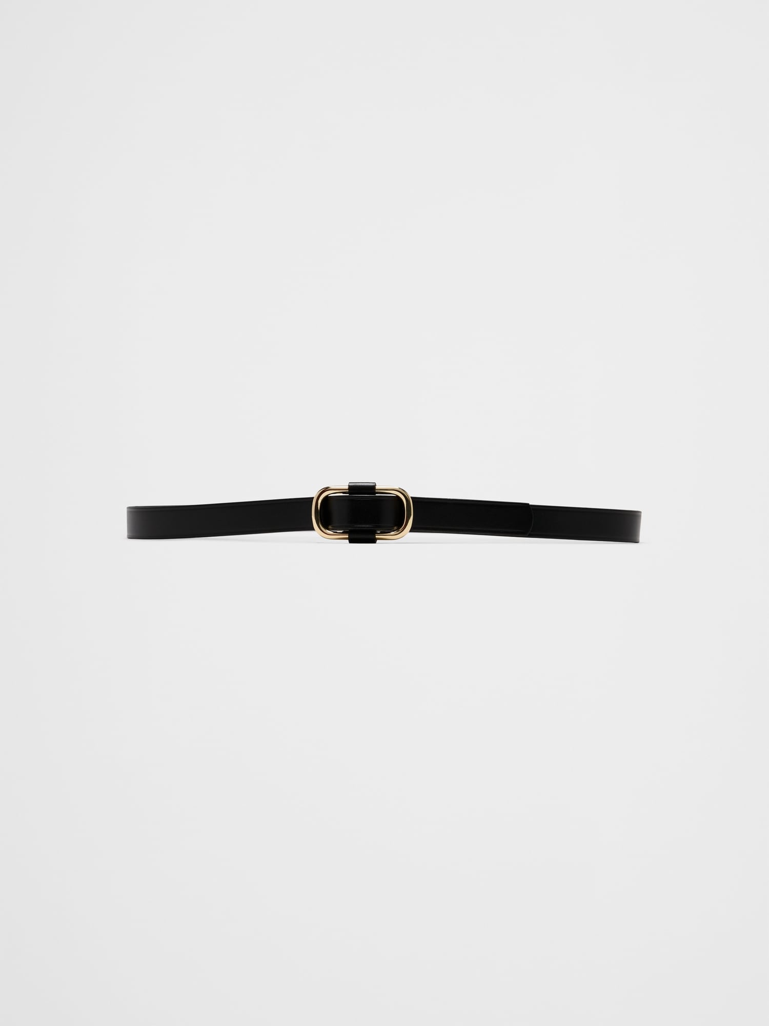 Leather Square Buckle Slider Belt