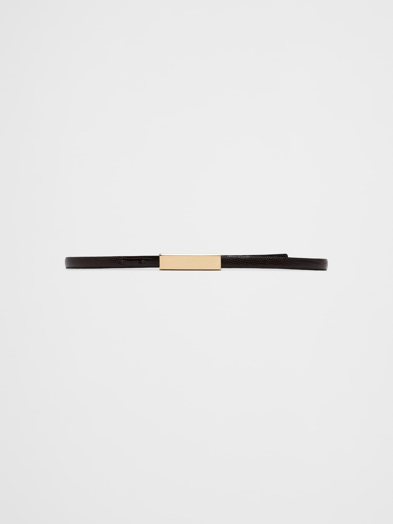Leather Ultra Skinny Dress Belt - Chocolate Brown