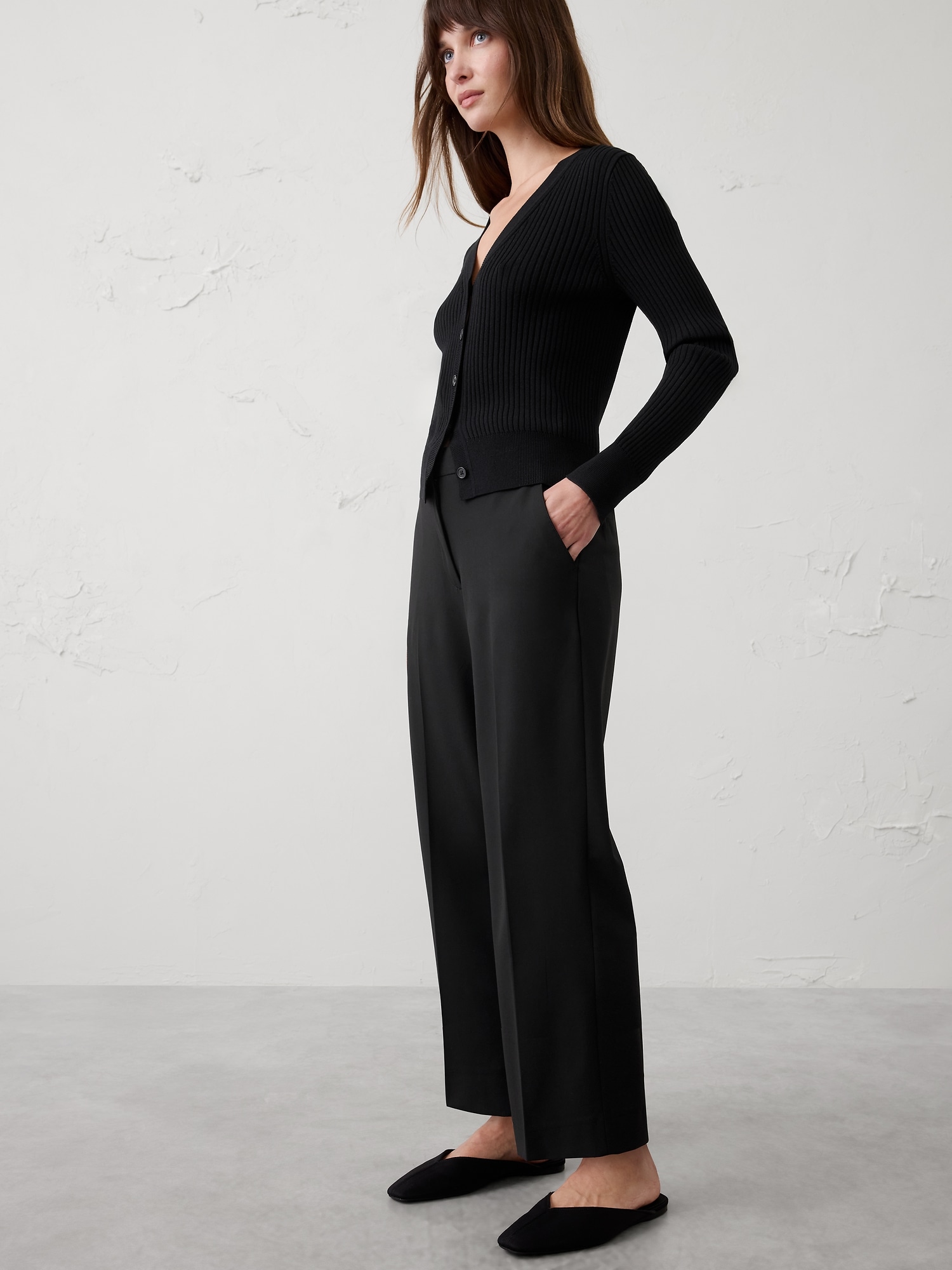 Image number 3 showing, STRAIGHT HIGH-RISE  SCULPTED EASY TROUSER
