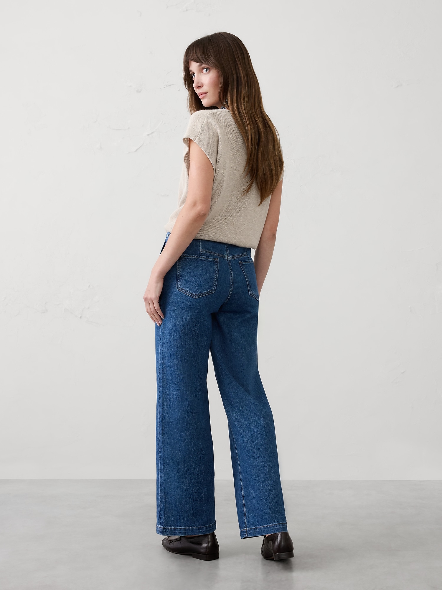 Image number 4 showing, WIDE-LEG HIGH-RISE UTILITY JEAN