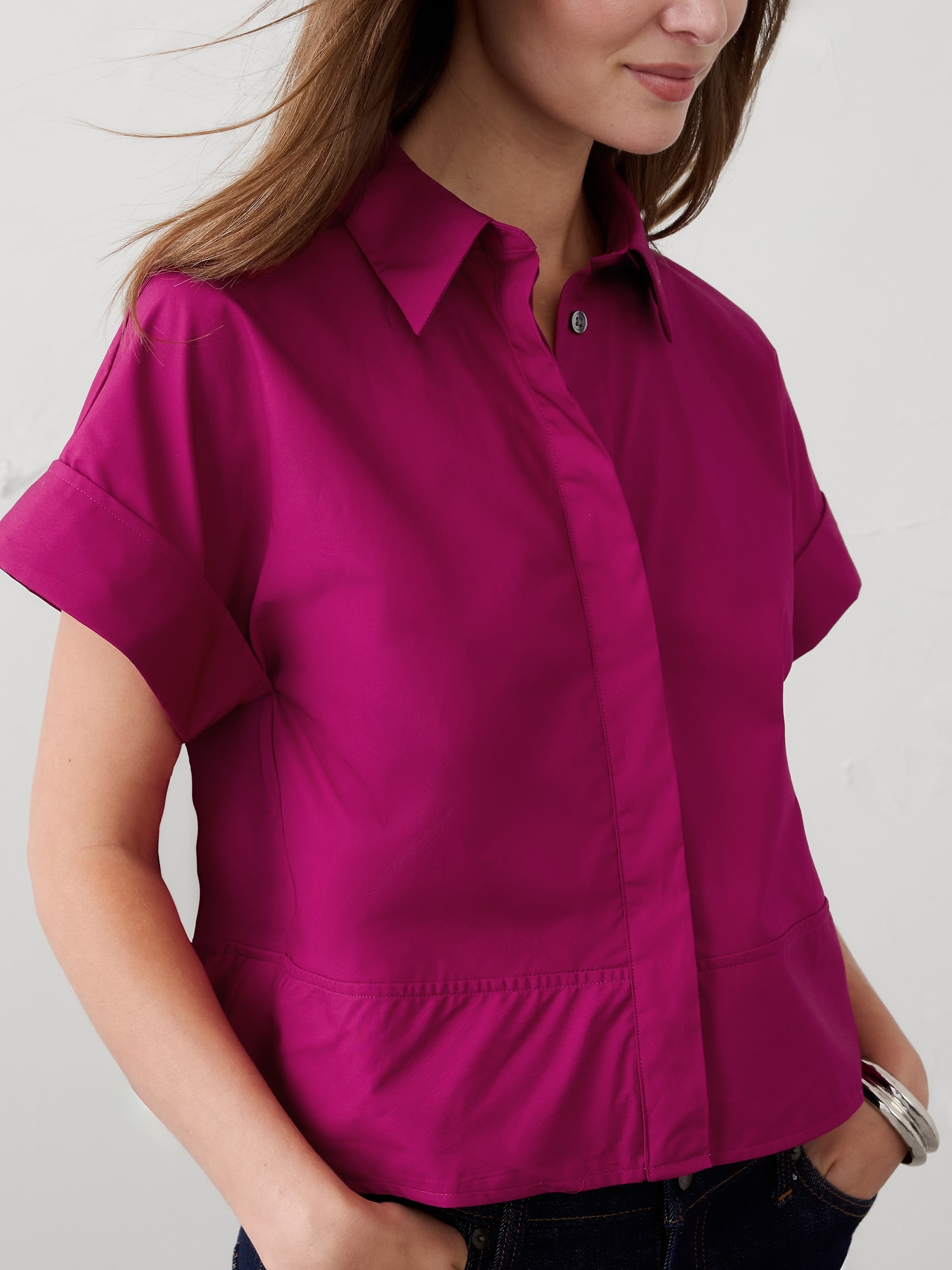 Image number 3 showing, BOXY POPLIN SHIRT