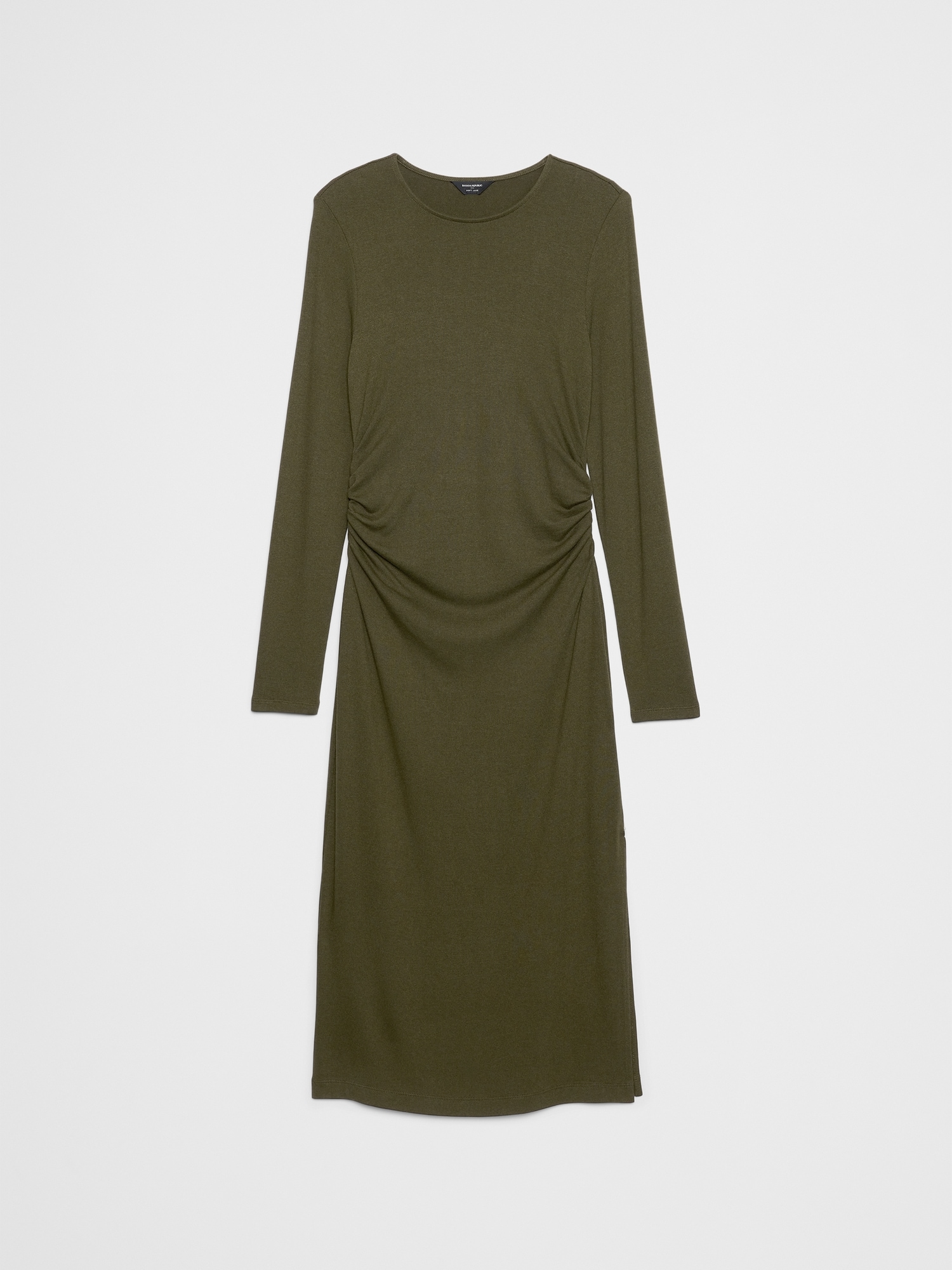Image number 4 showing, SOFT LUXE SHIRRED-SIDE MIDI DRESS