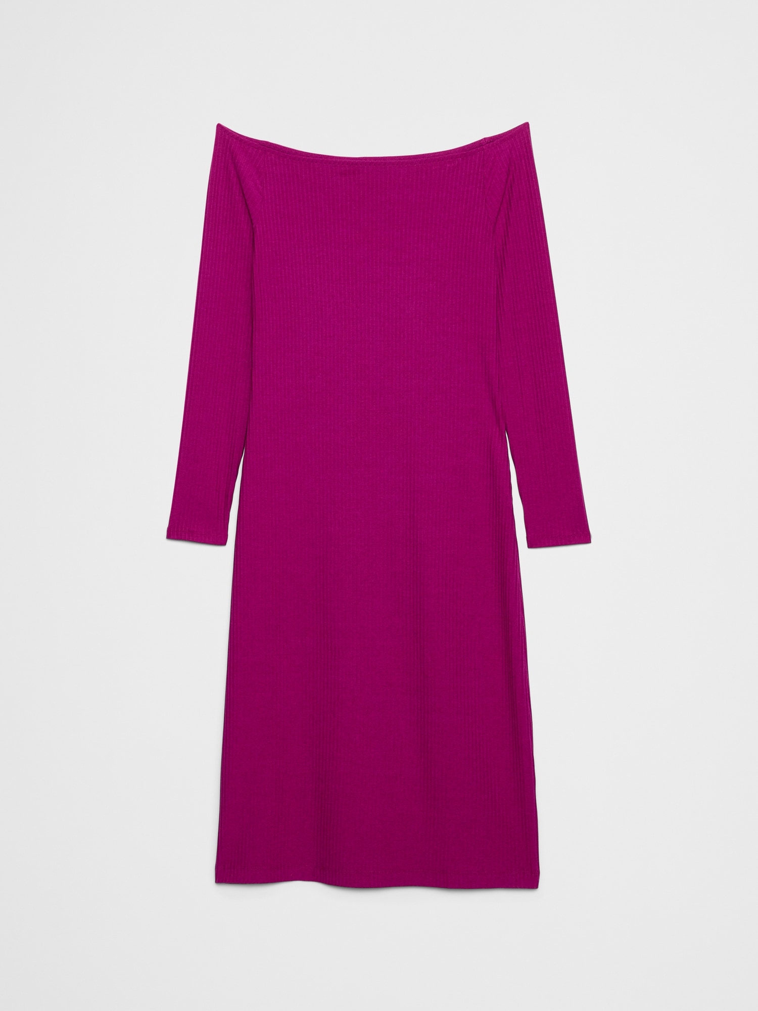 Image number 4 showing, OFF-THE SHOULDER RIBBED MIDI DRESS