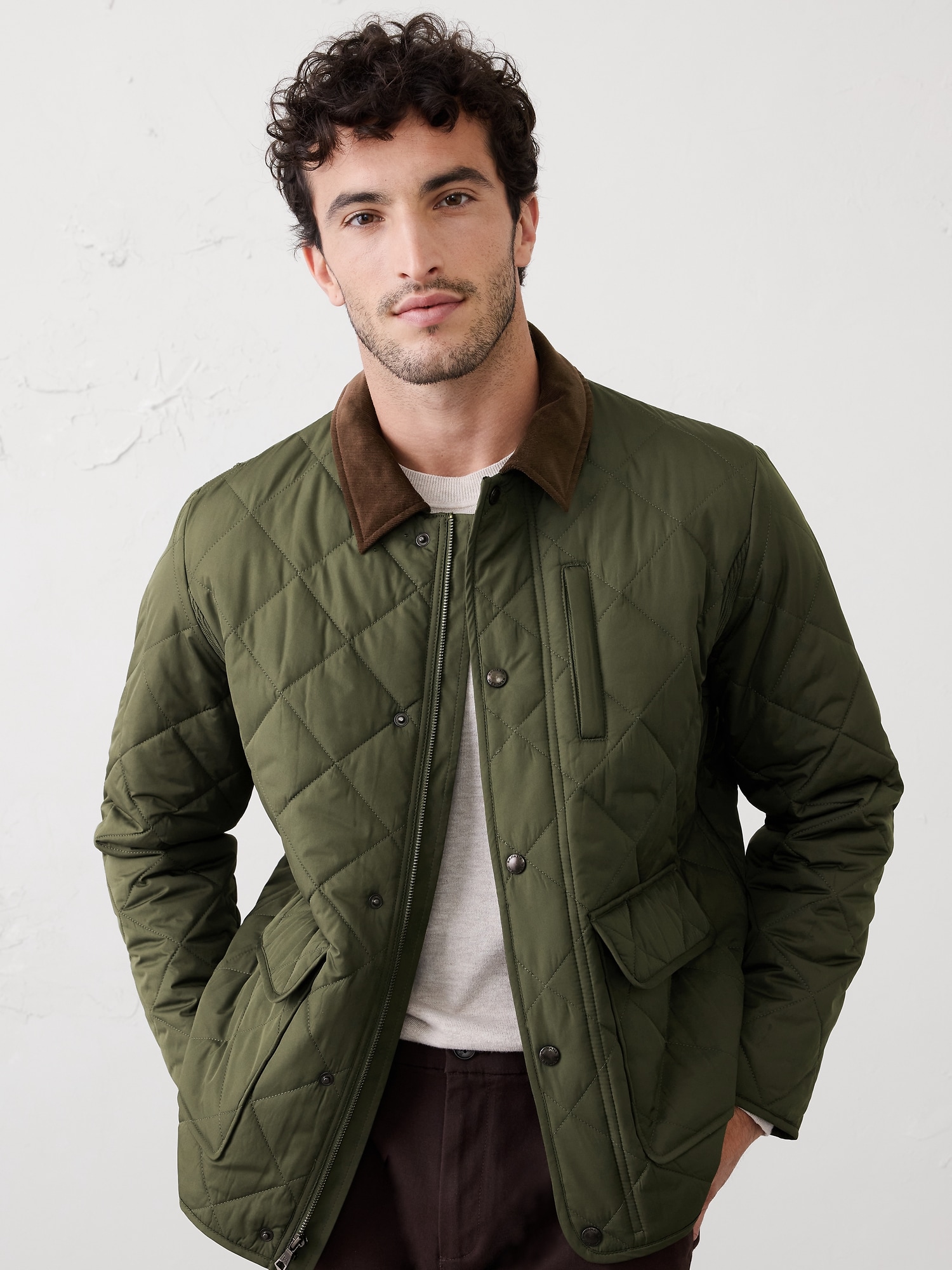 DIAMOND QUILTED JACKET - Dark Trees