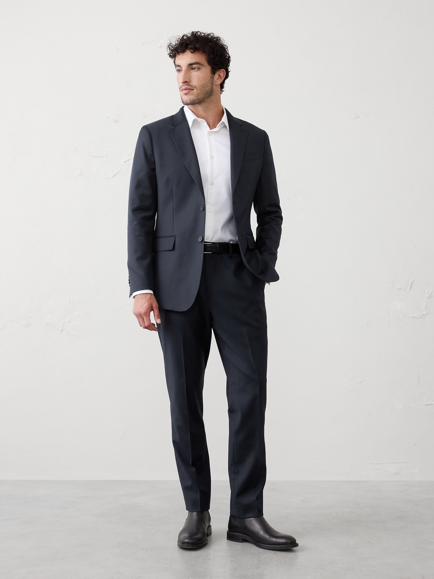 Image number 3 showing, TAILORED-FIT LUXE WOOL-BLEND SUIT JACKET