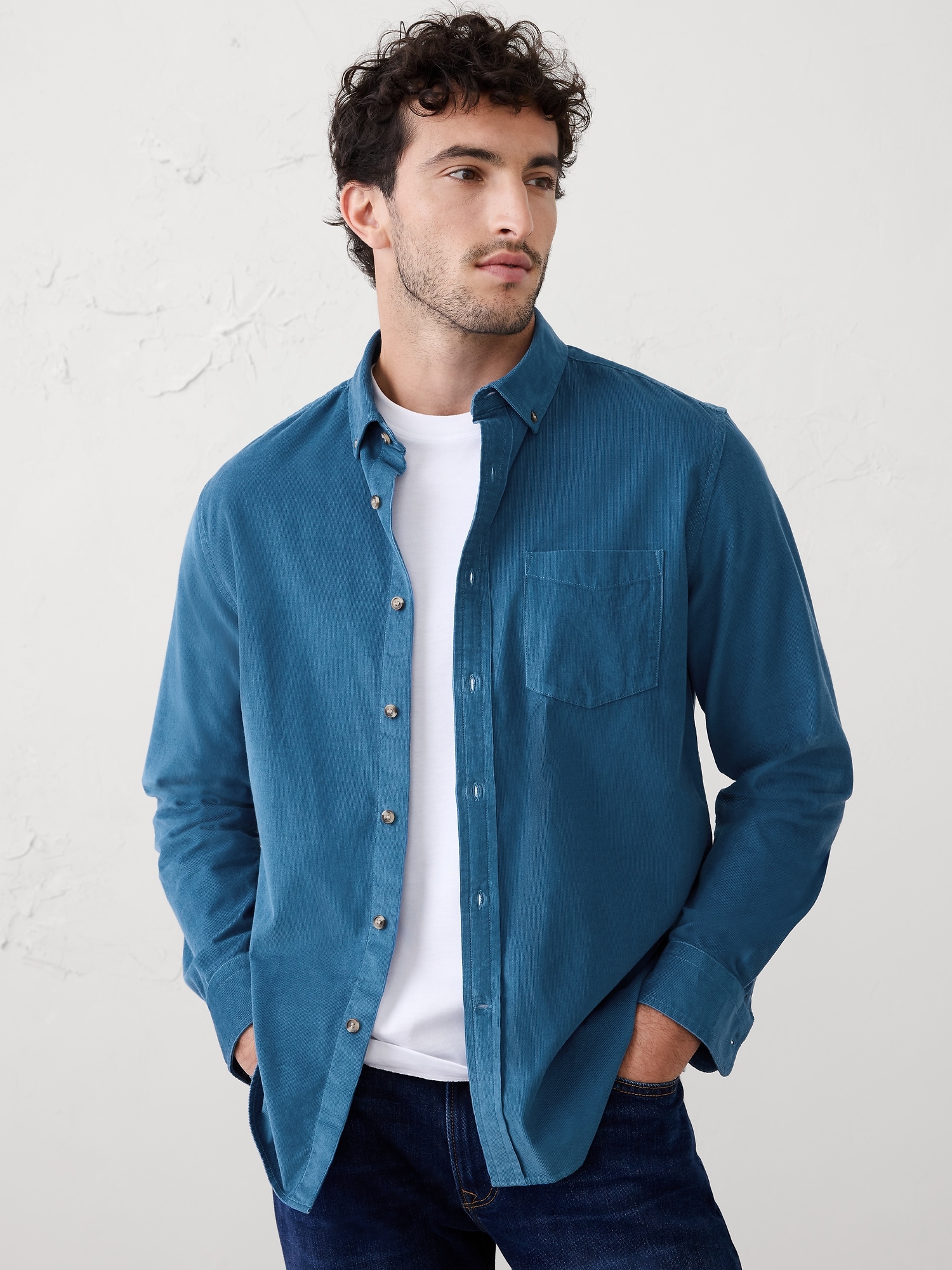 FINE WALE CORDUROY SHIRT - Rain Shower