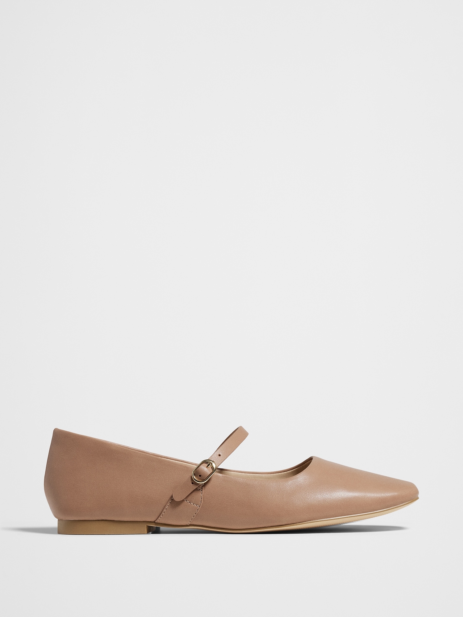 Vegan Leather Maryjane Ballet Flat - Afternoon Latte