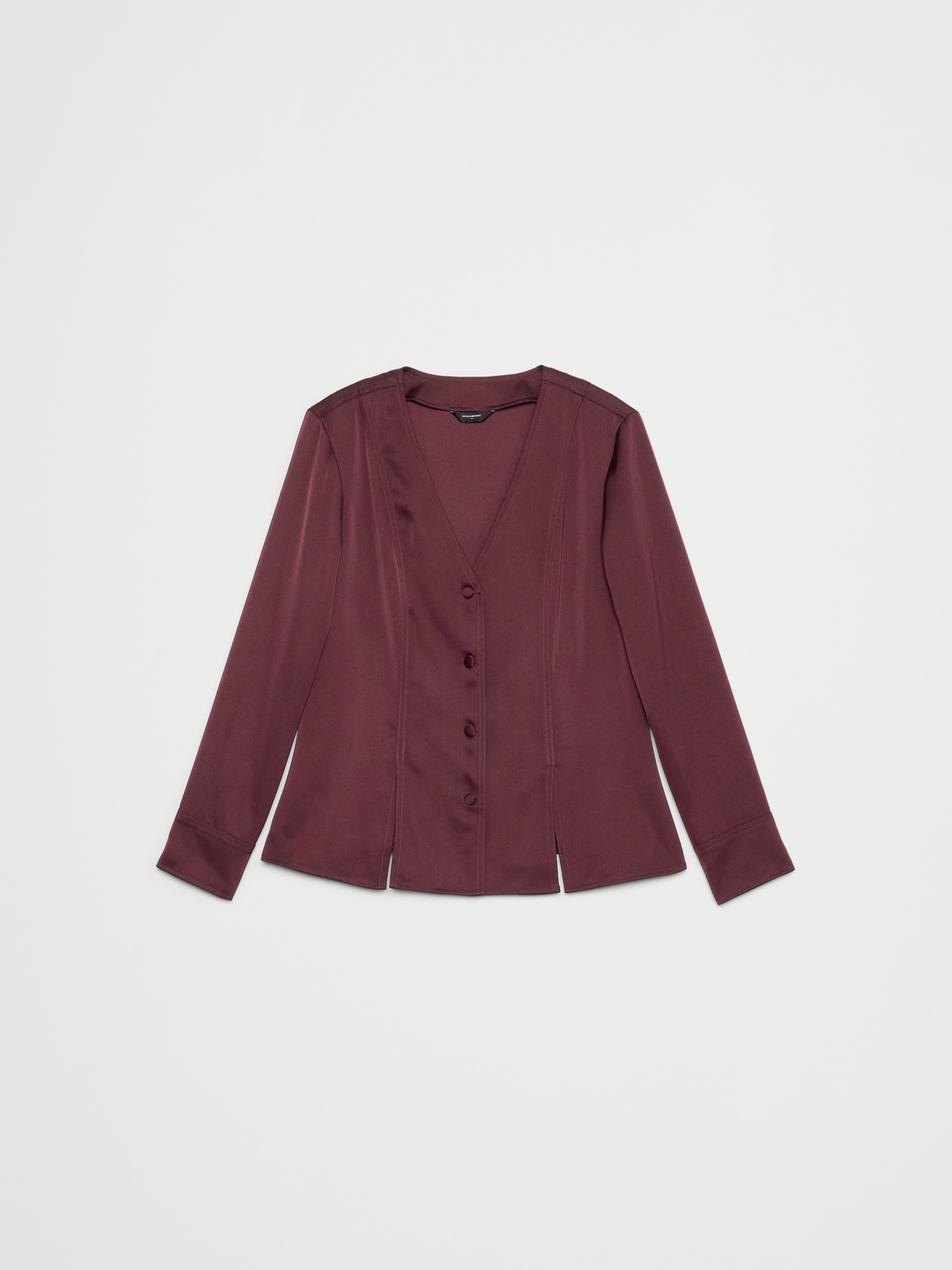 Image number 4 showing, SILKY SEAMED SLIT BLOUSE