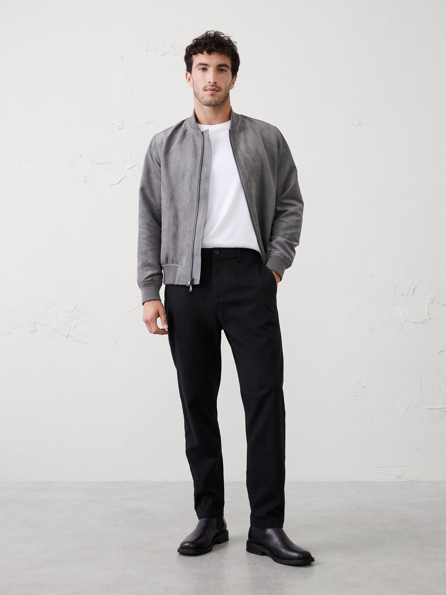 SLIM MOLESKIN PANT - Black