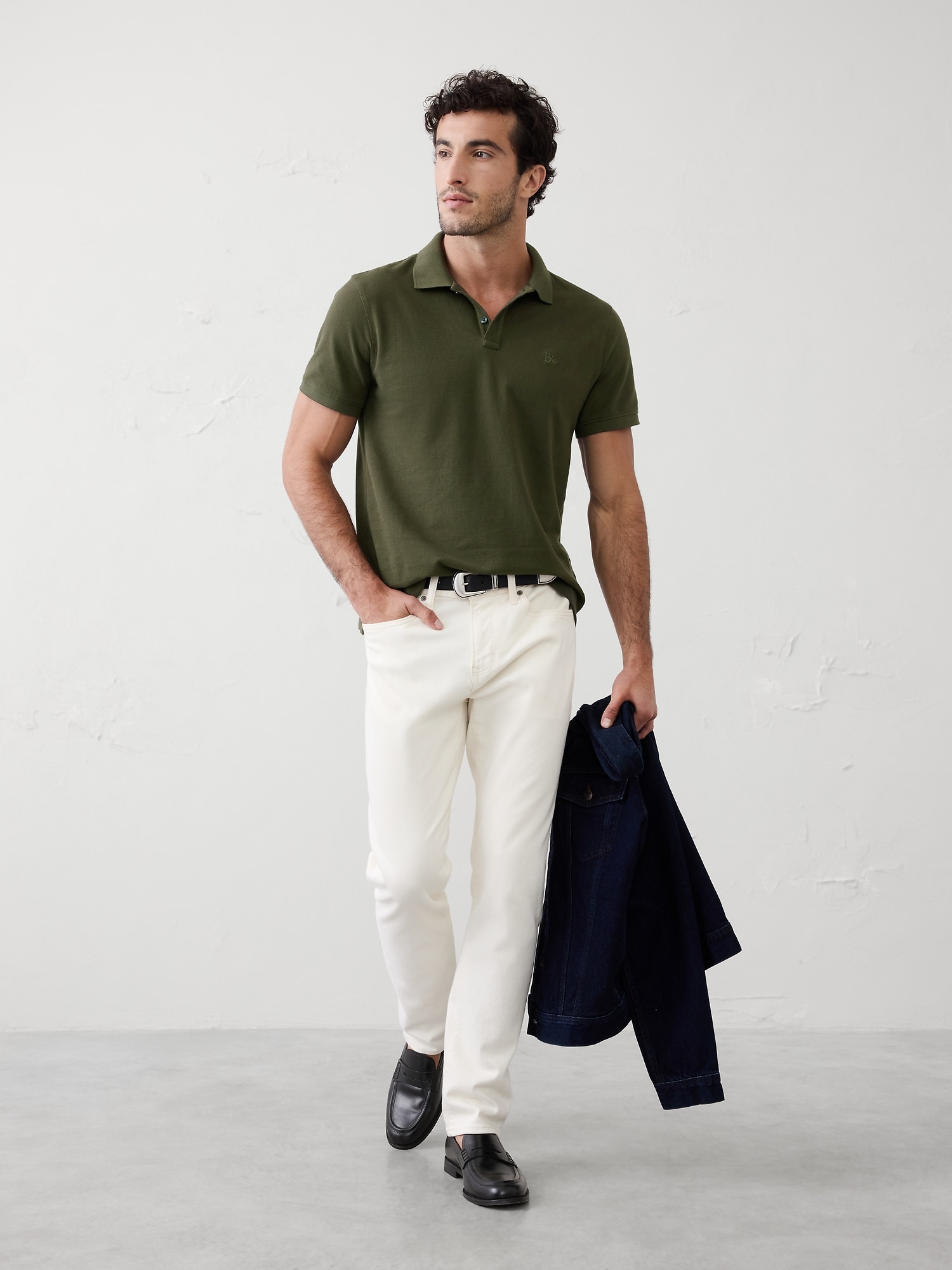 Cotton Pique Polo - Dark Trees