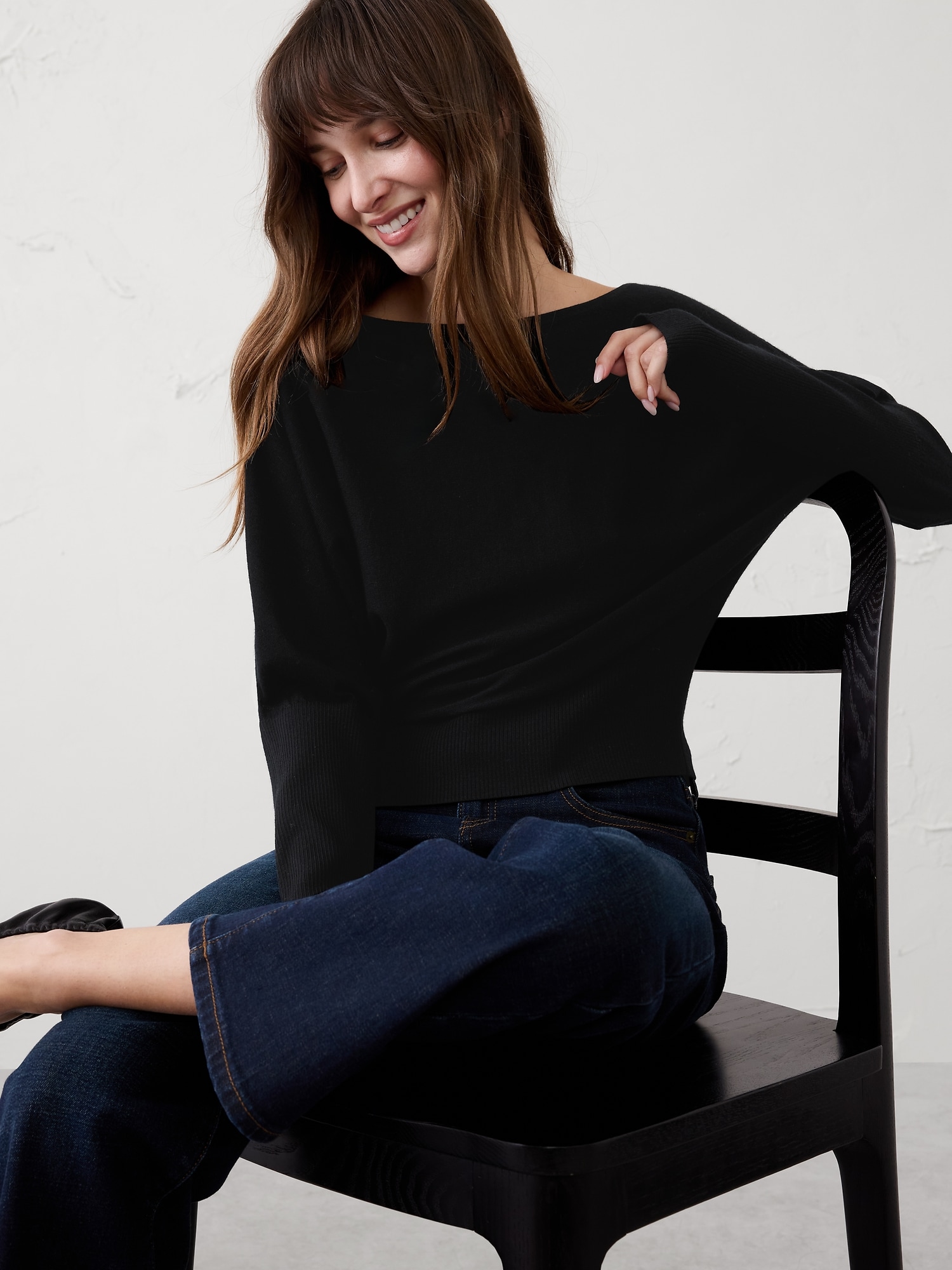 Image number 3 showing, MERINO WOOL BOATNECK SWEATER