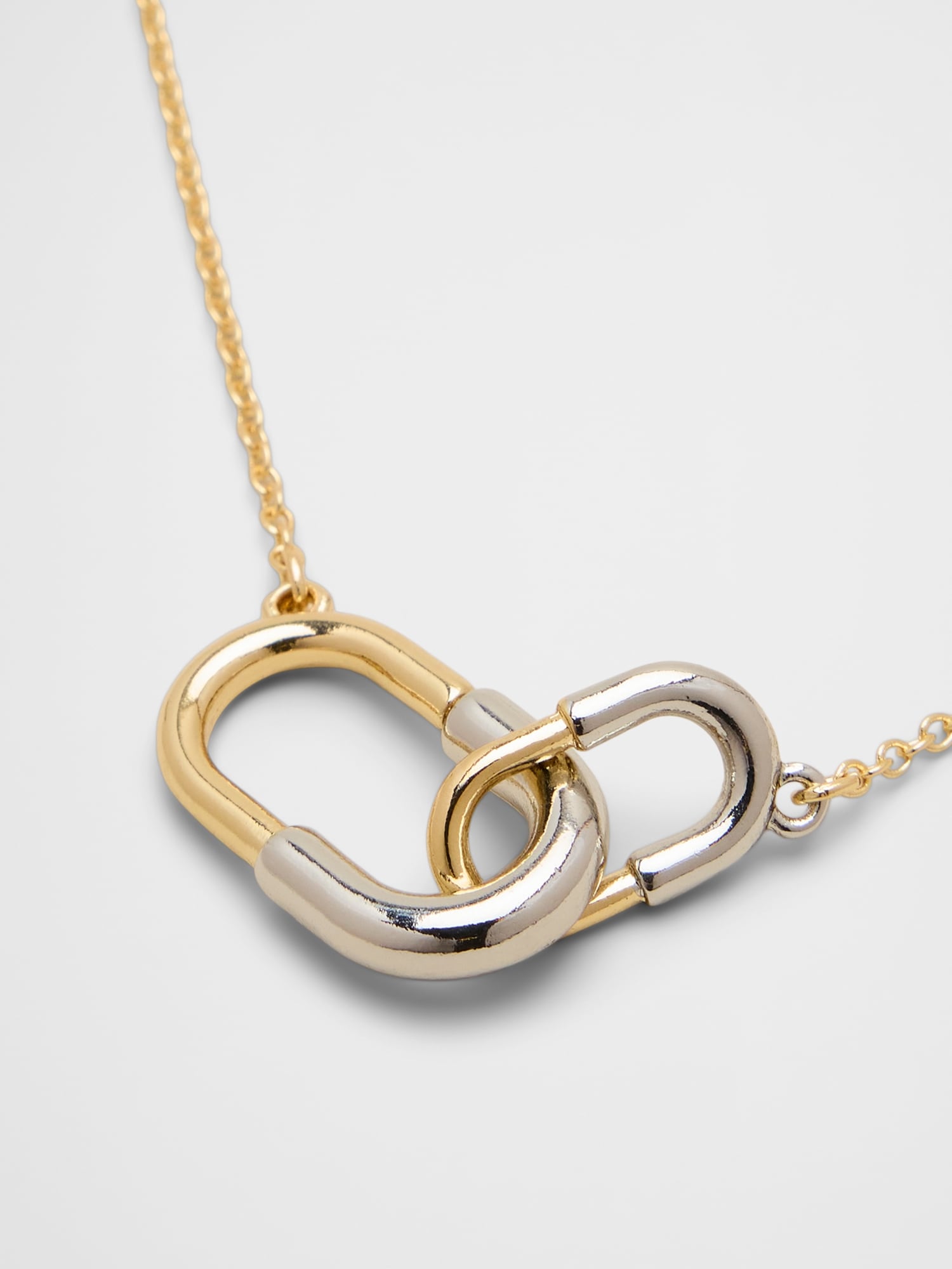 Image number 2 showing, Mixed Metal Interlock Paperclip Necklace