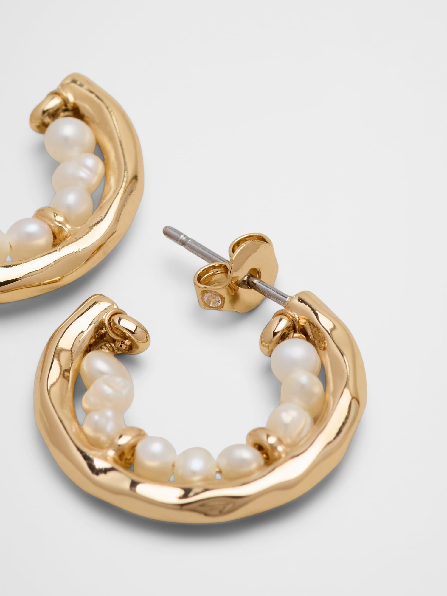 Image number 2 showing, Seed Pearl Mini Hoop Earrings