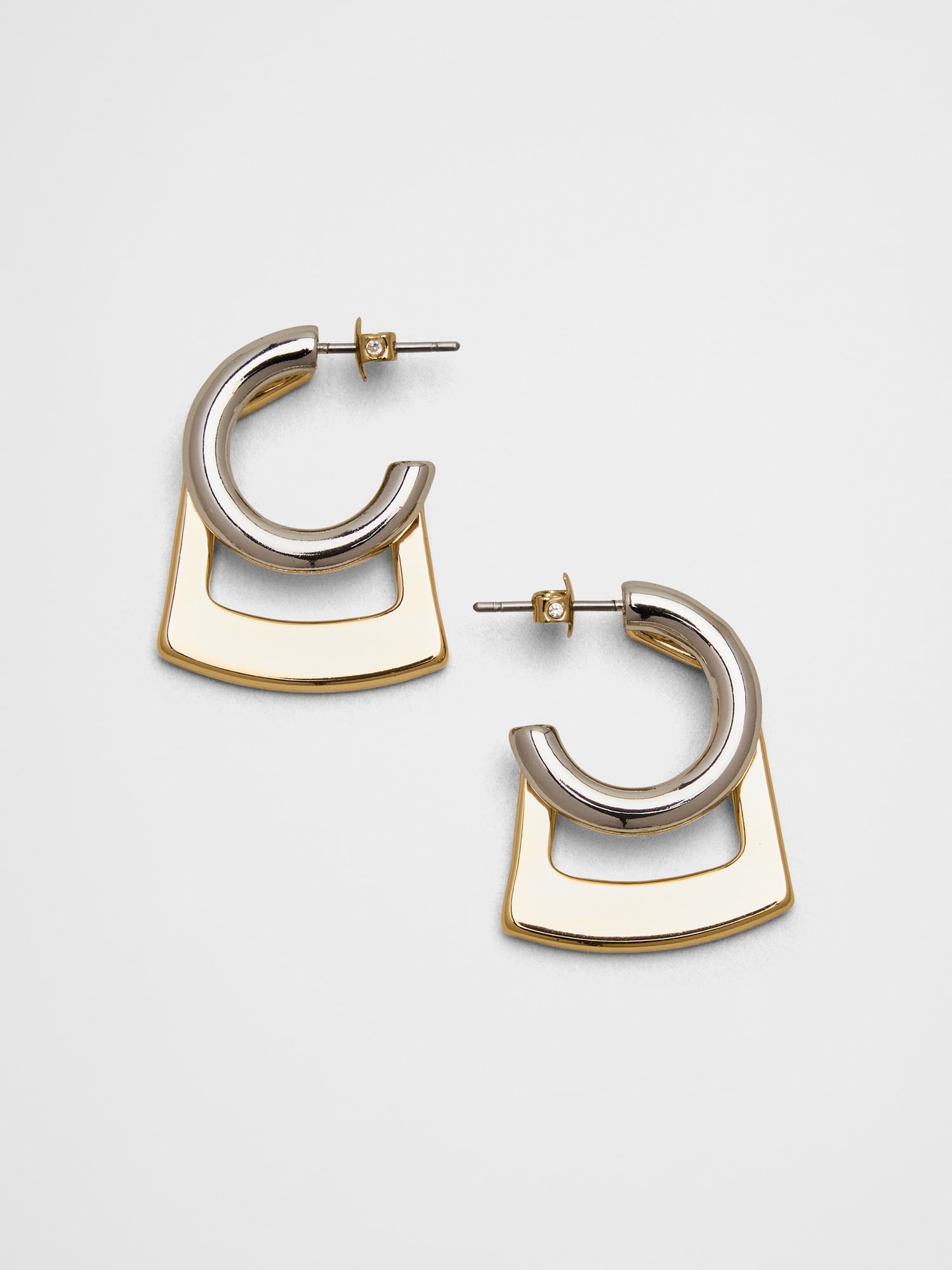 Mixed Metal Geometric Earrings