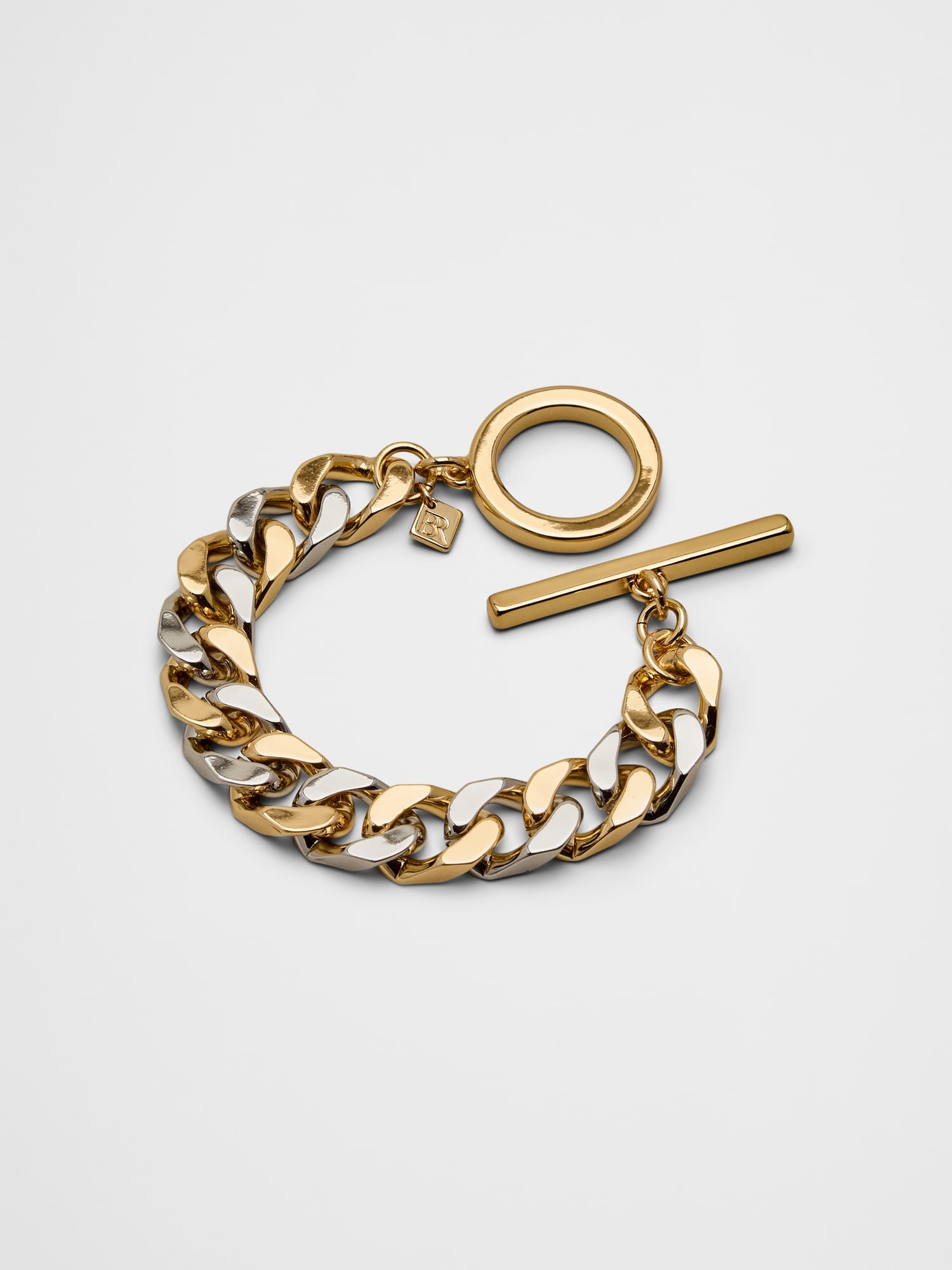 Image number 1 showing, Mixed Metal Curb Chain Bracelet