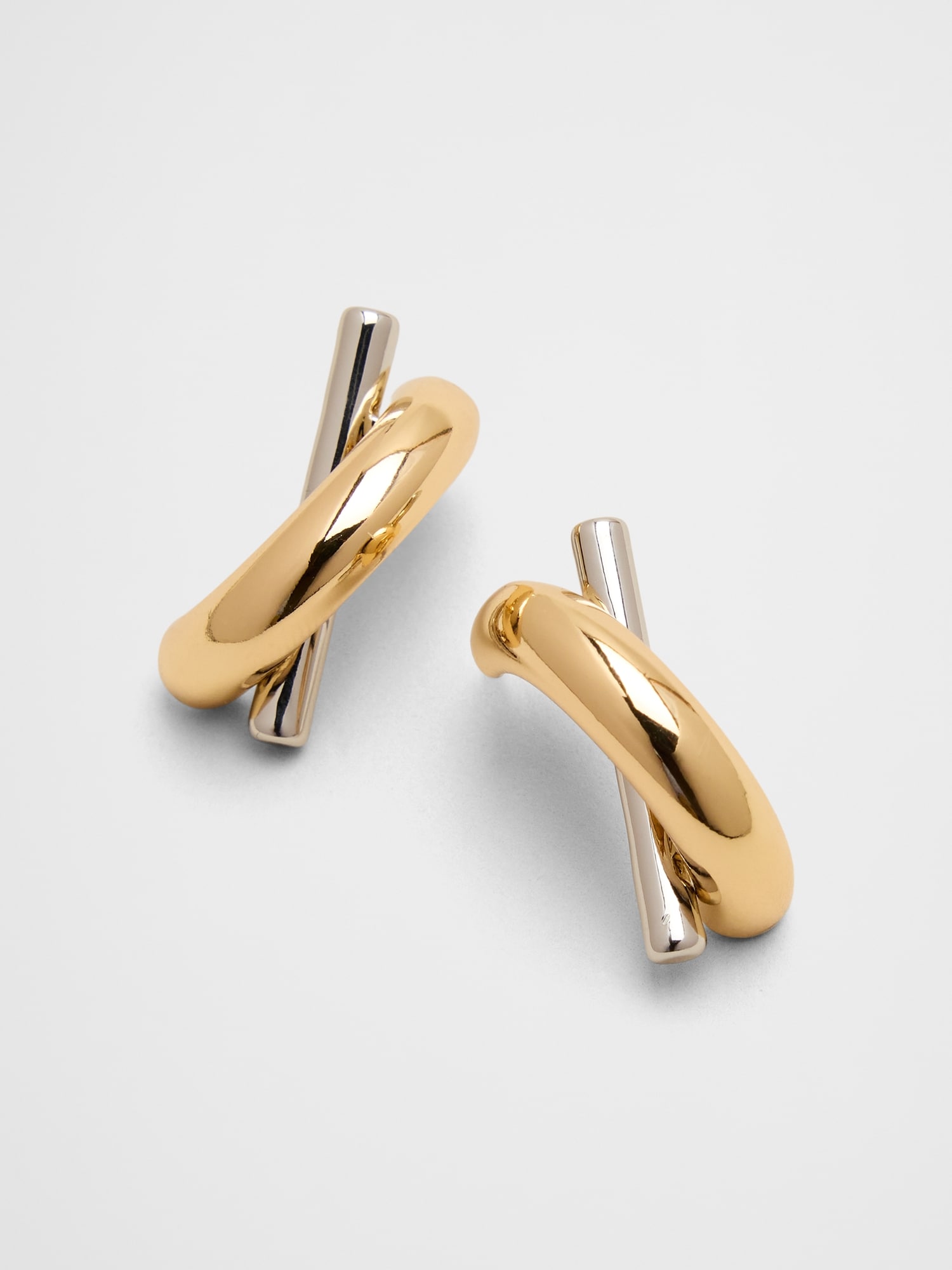 Image number 2 showing, Mixed Metal Bar Earrings