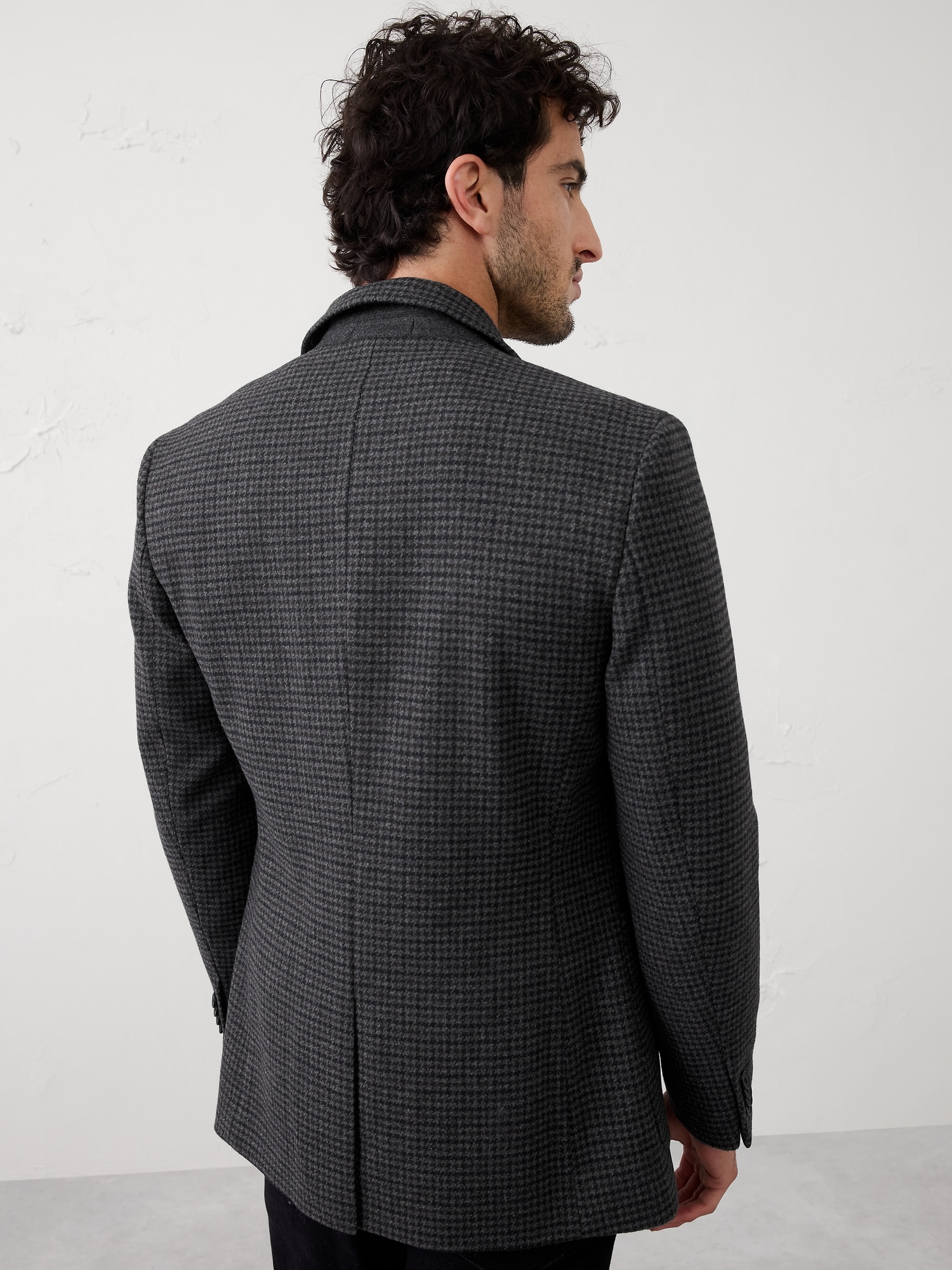 Image number 2 showing, Tailored-Fit Wool-Blend Houndstooth Jacket