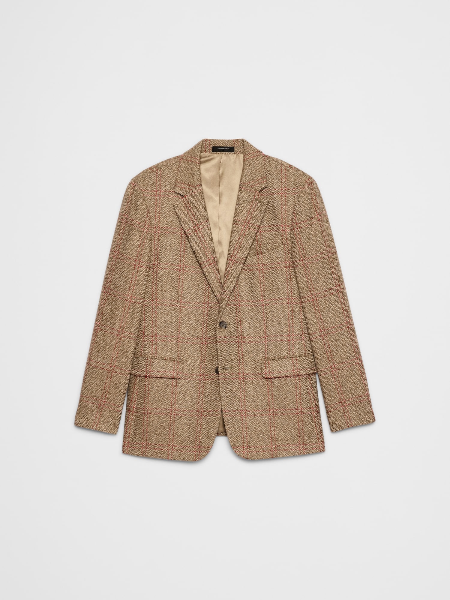 Image number 4 showing, Tailored-Fit Wool-Blend Windowpane Jacket