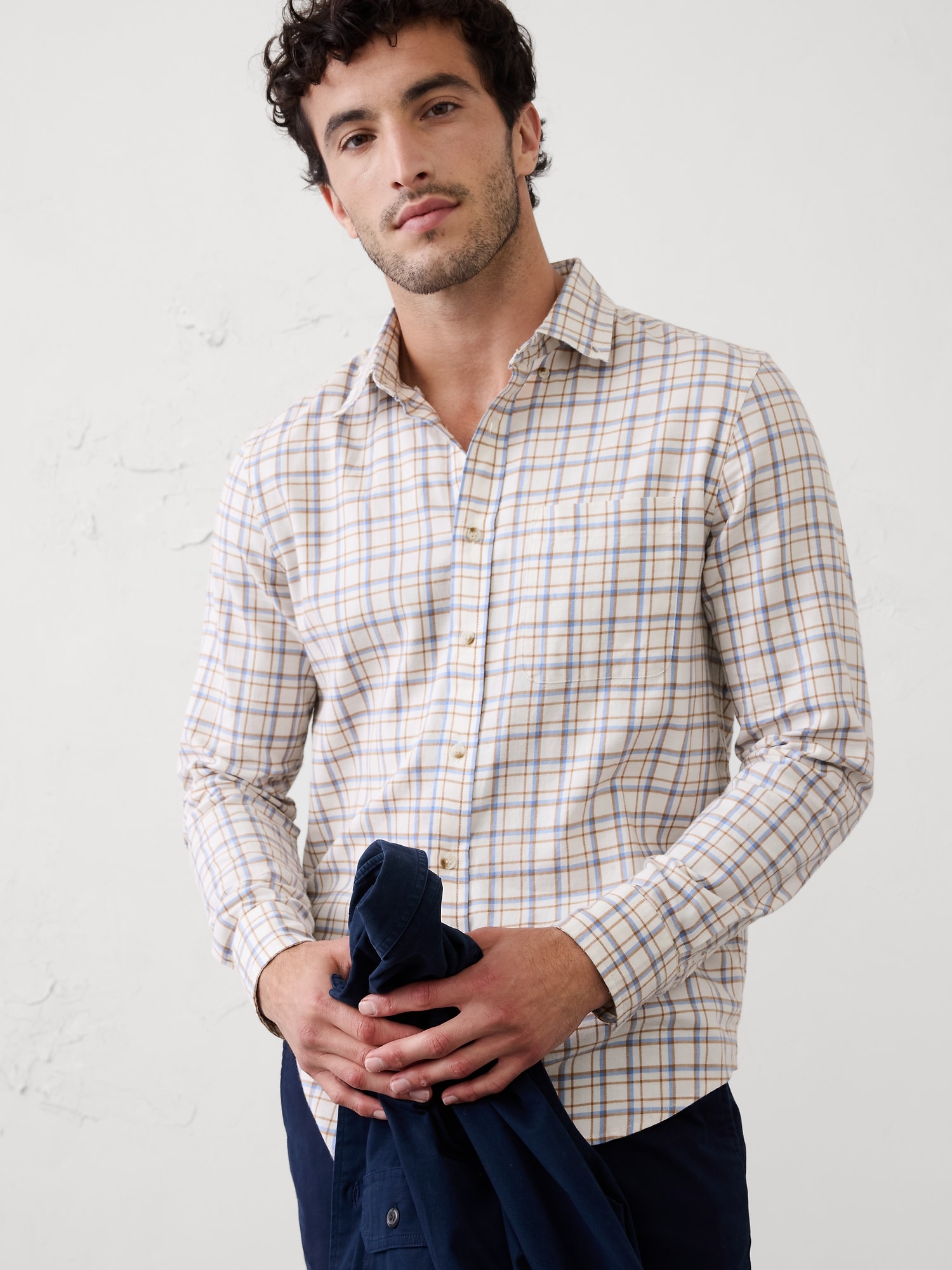 Image number 1 showing, Slim-Fit Lightweight Flannel Shirt