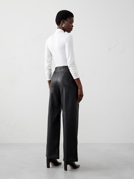 Wide-Leg Ultra High-Rise Vegan Leather Pant