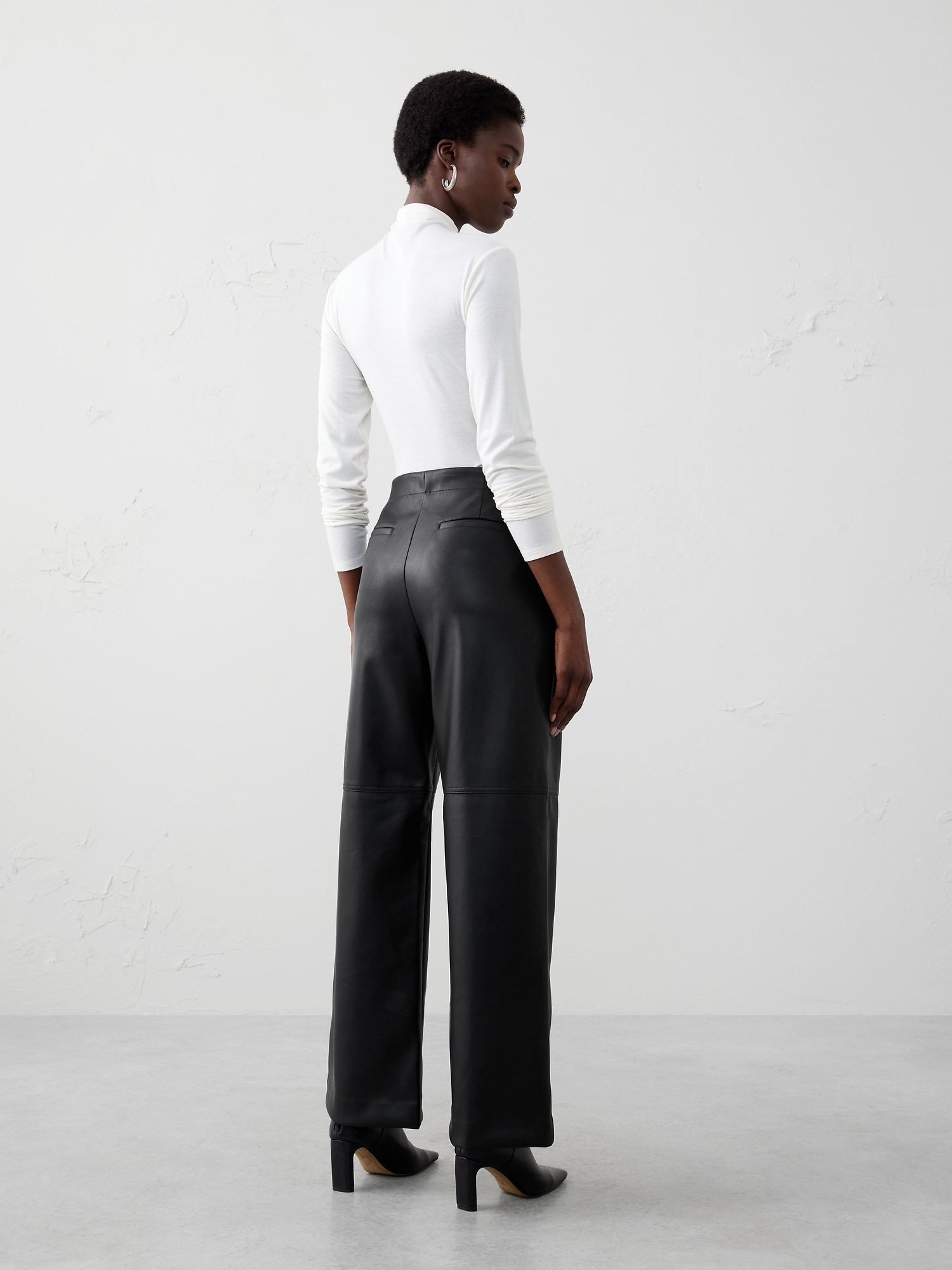 Image number 2 showing, Wide-Leg Ultra High-Rise Vegan Leather Pant